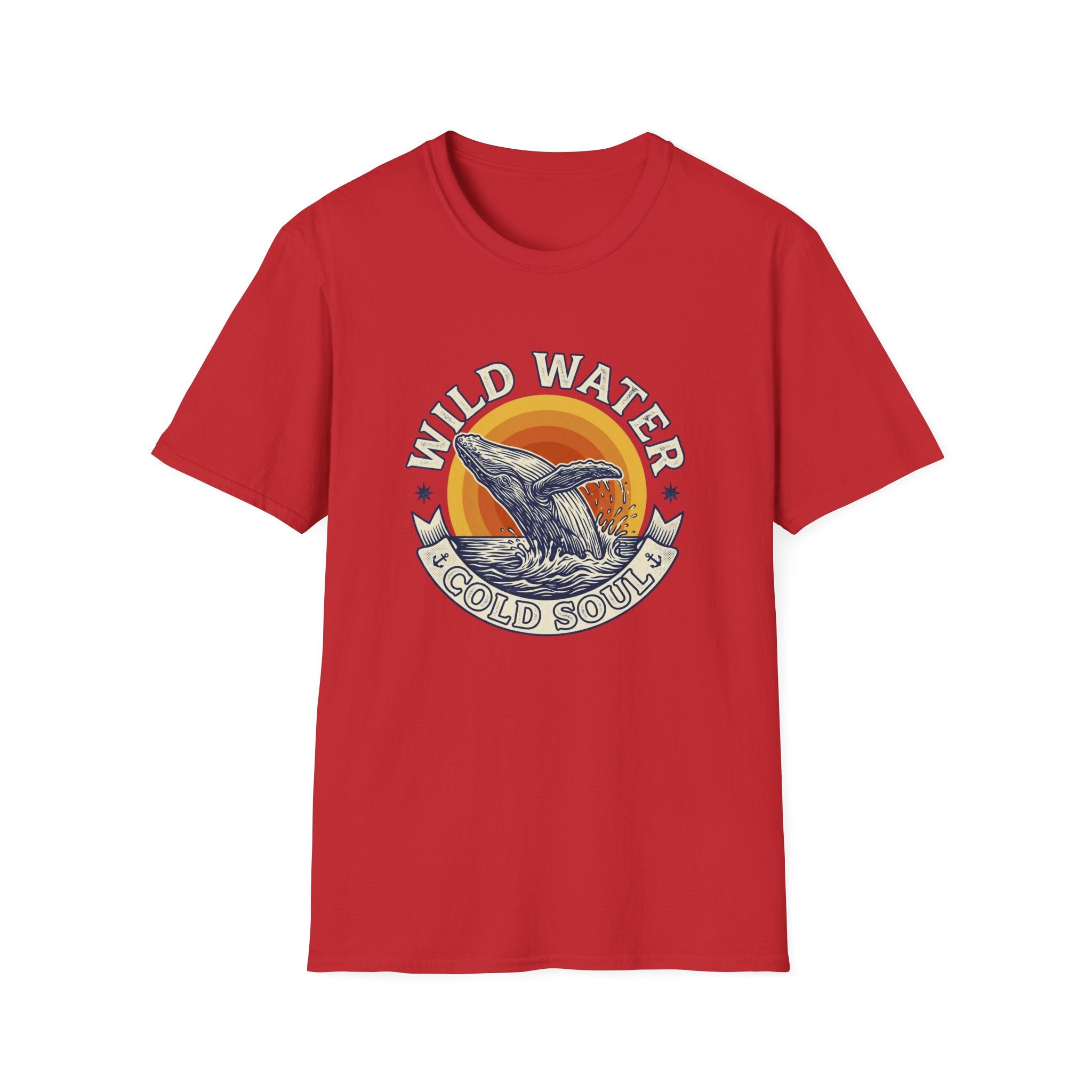 Wild Water Cold Soul Whale T-Shirt — Vintage Ocean Sunset Tee