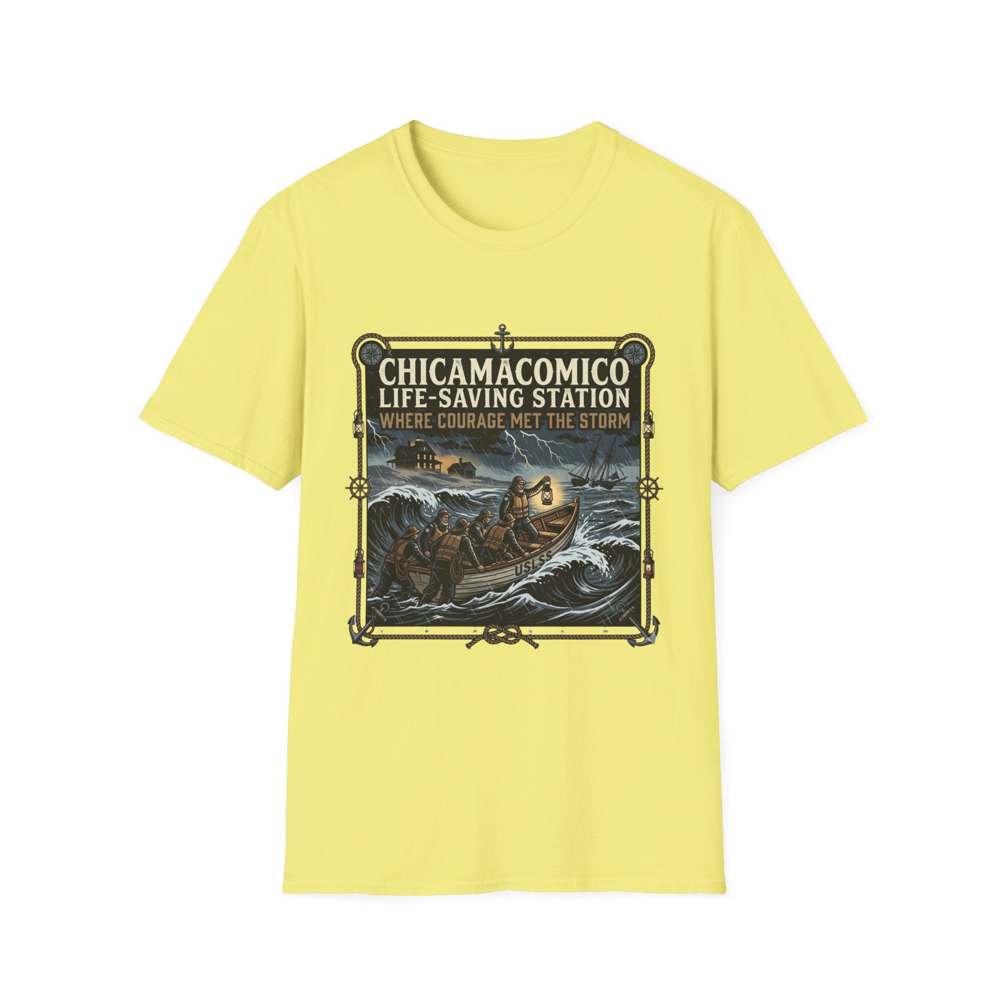 Chicamacomico Life‑Saving Station T-Shirt — 'Where Courage Met the Storm' Vintage Rescue Tee