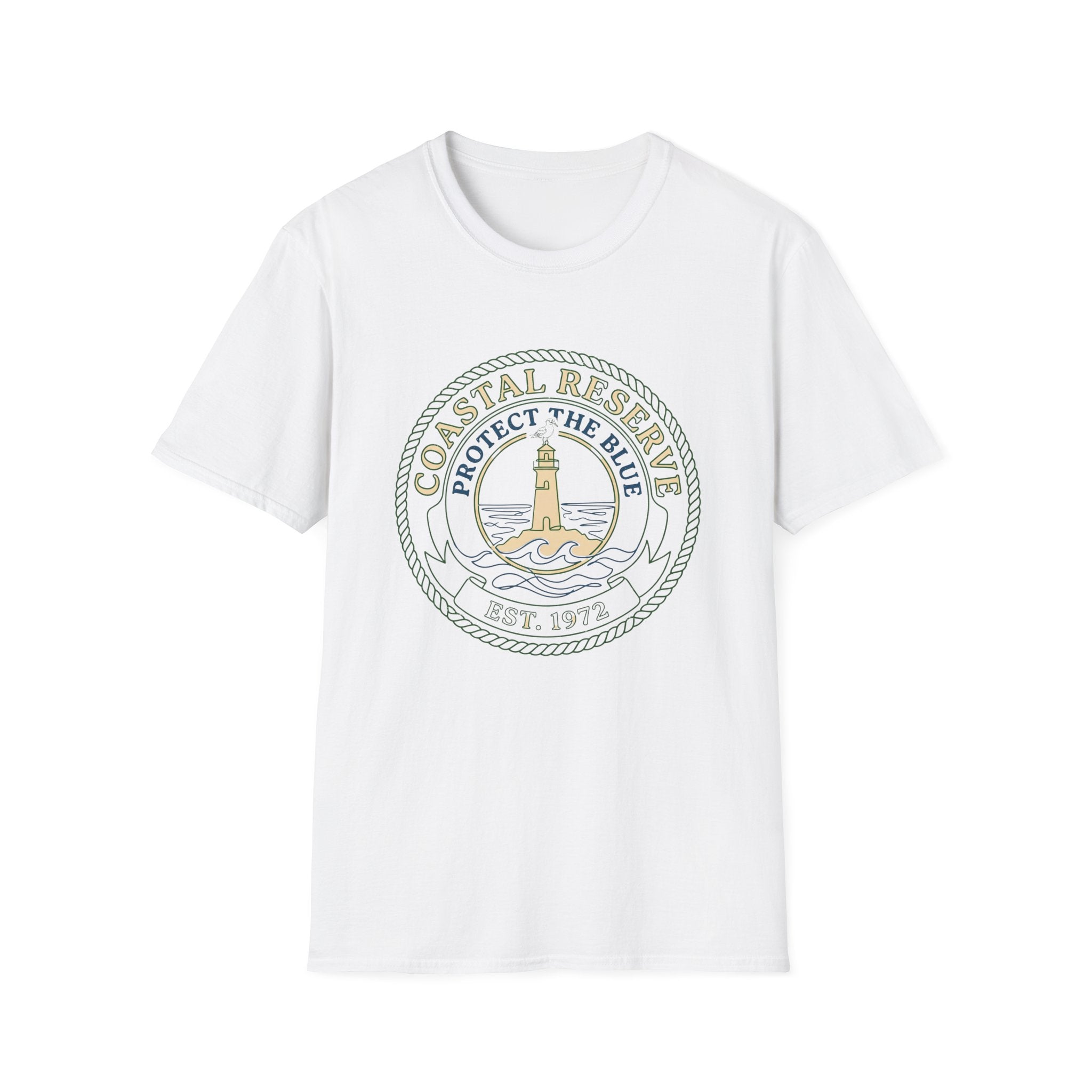 Coastal Reserve Lighthouse T-Shirt — "Protect the Blue" Ocean Conservation Tee