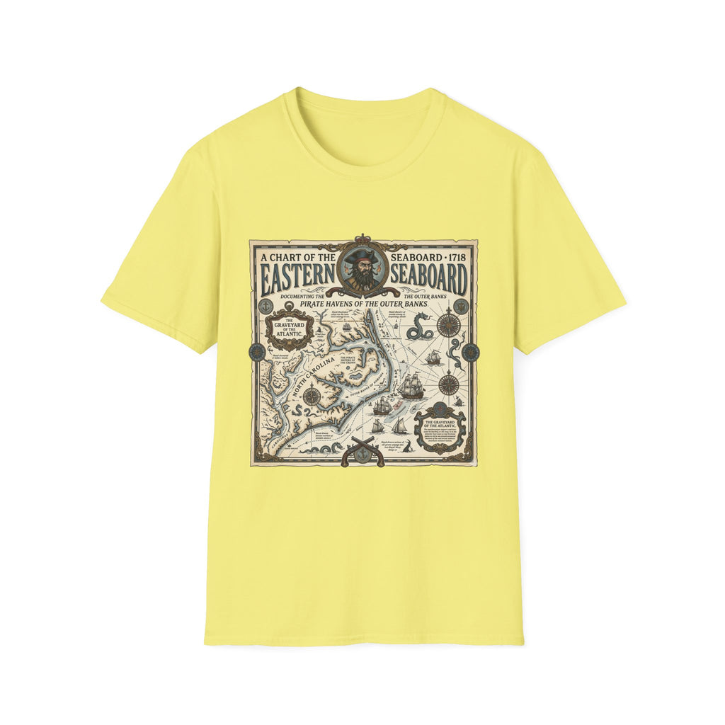 Eastern Seaboard 1718 Vintage Pirate Map T-Shirt