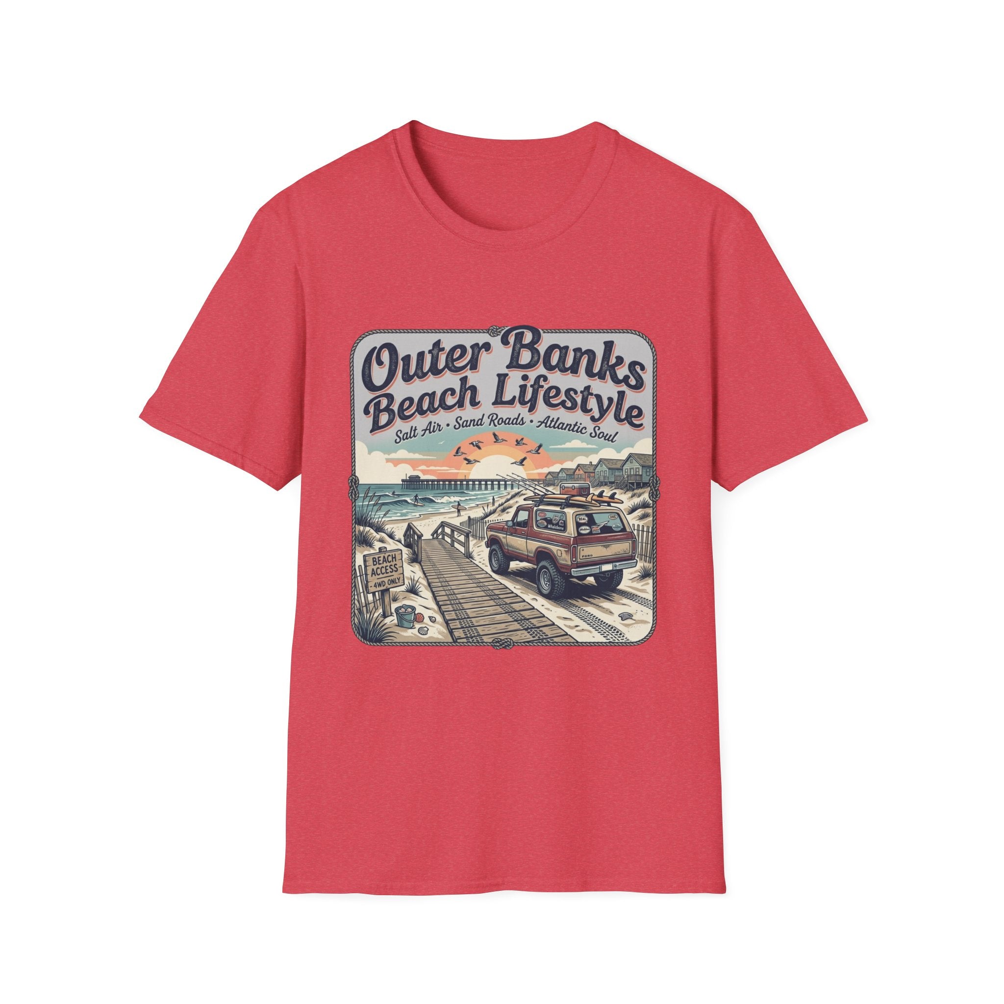 Outer Banks Beach Lifestyle T-Shirt — Vintage Coastal Surf & Sand Graphic Tee