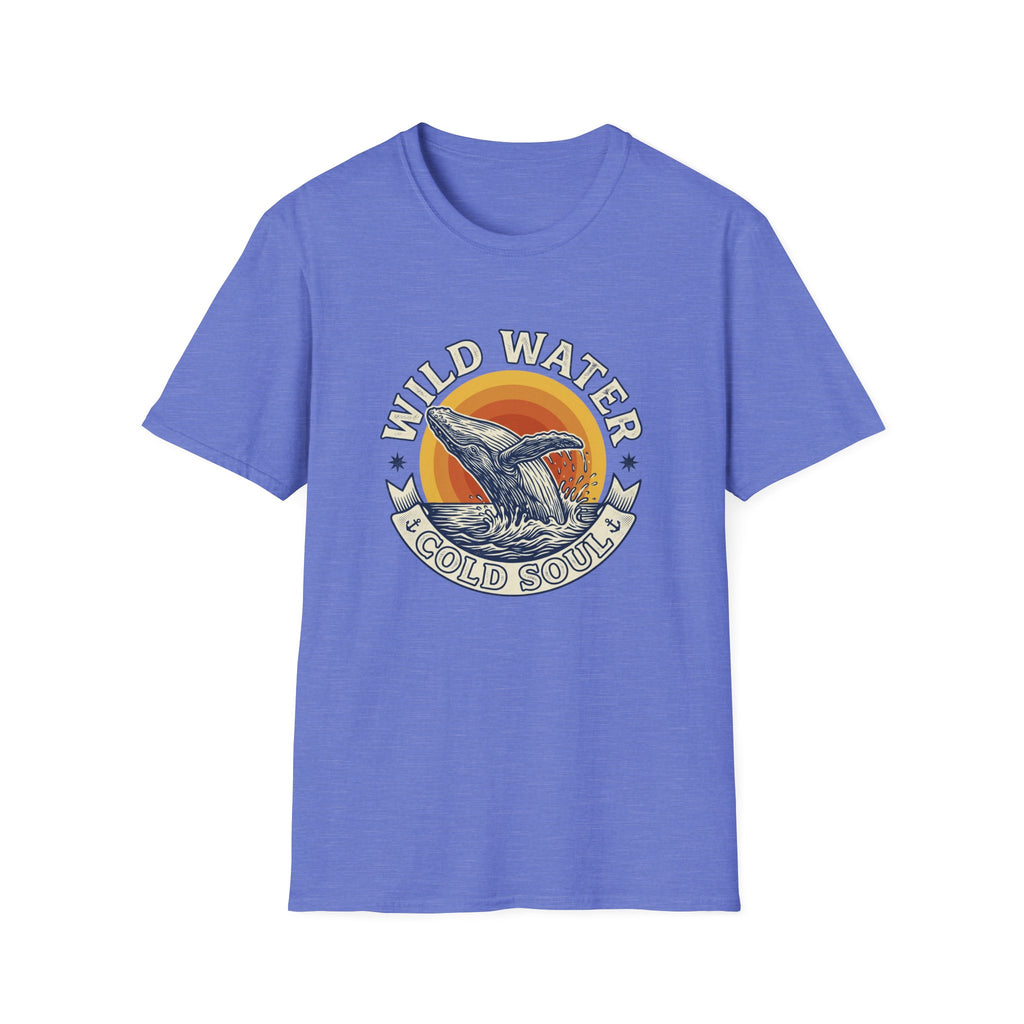 Wild Water Cold Soul Whale T-Shirt — Vintage Ocean Sunset Tee