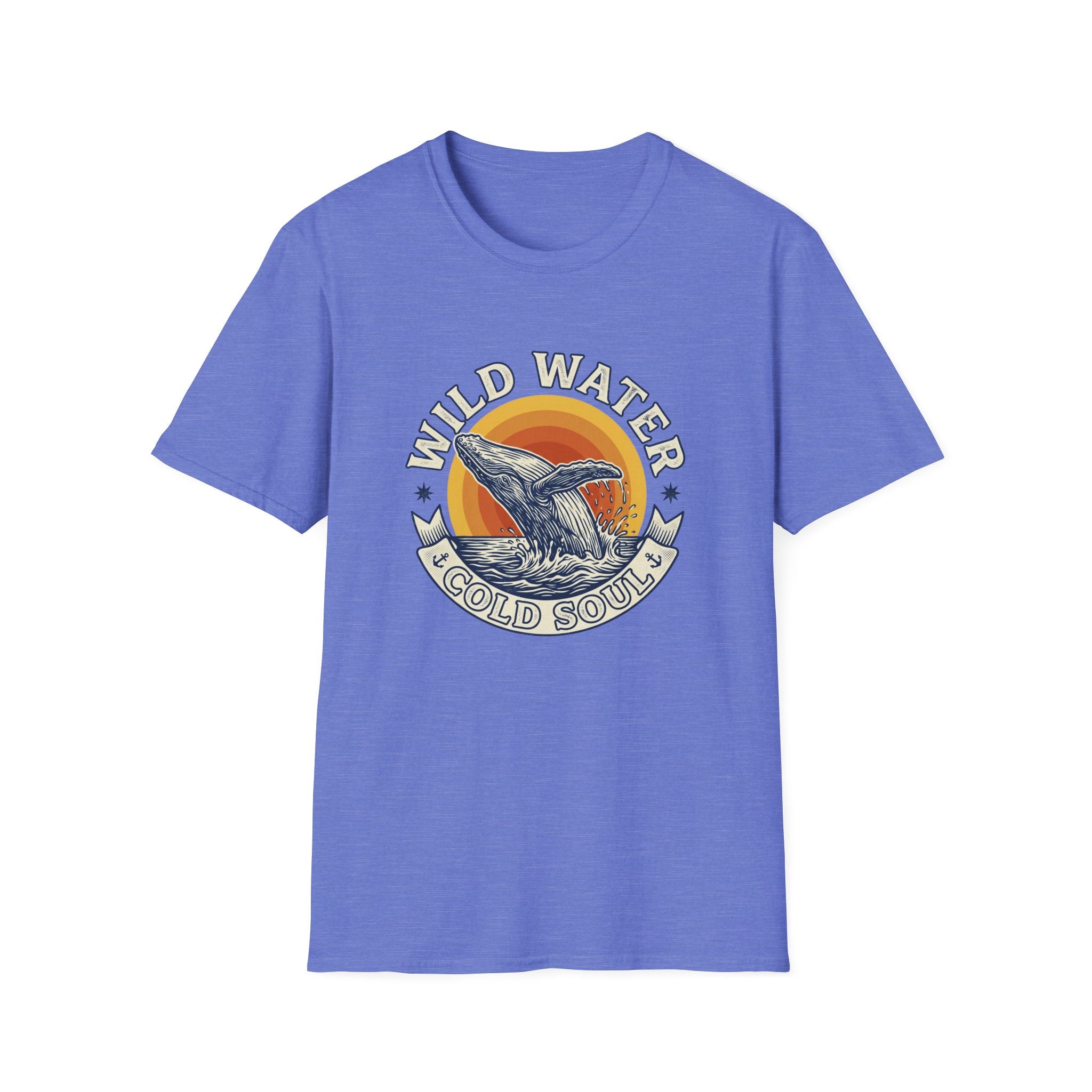 Wild Water Cold Soul Whale T-Shirt — Vintage Ocean Sunset Tee