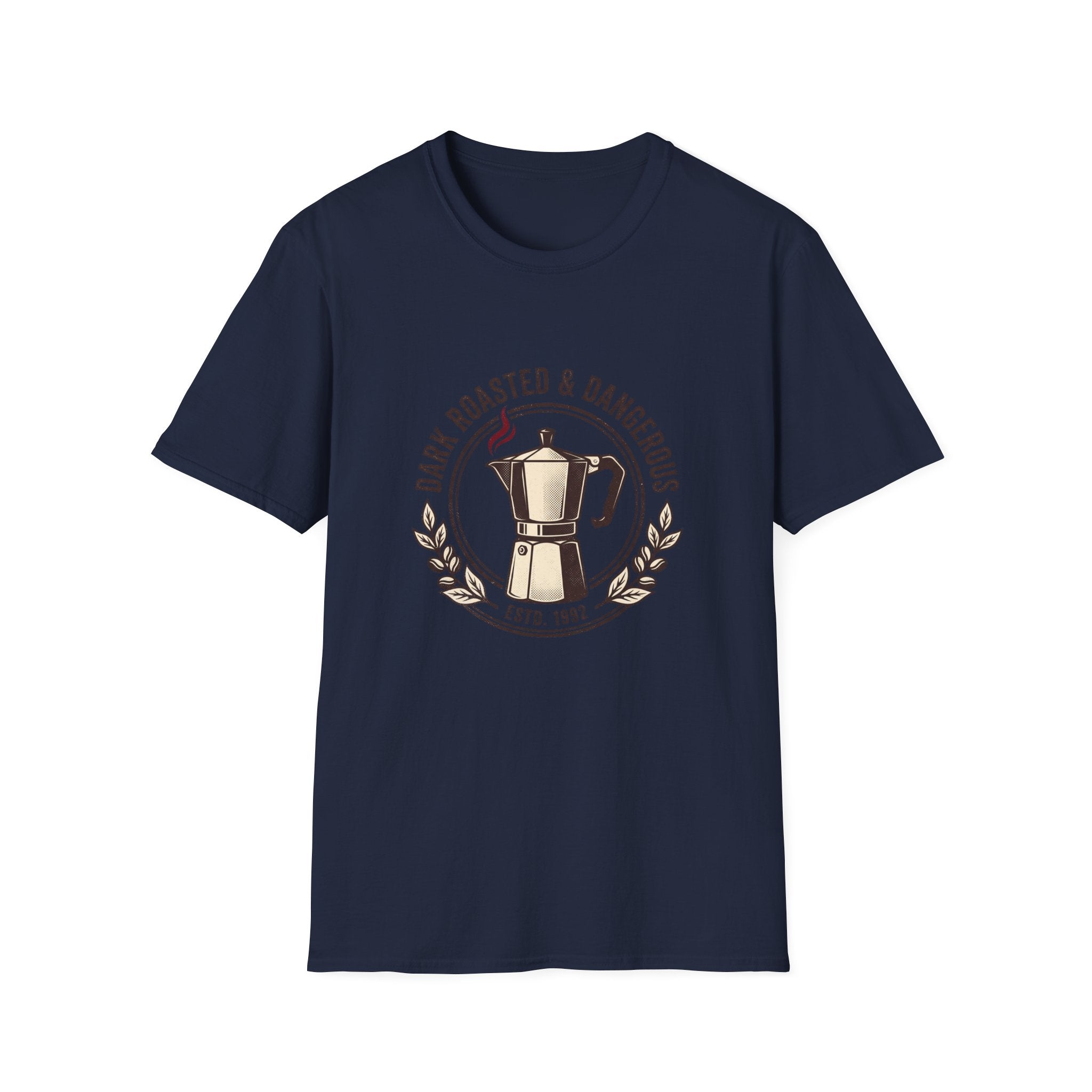 Moka Pot Tee — "Dark Roasted & Dangerous" Coffee T-Shirt
