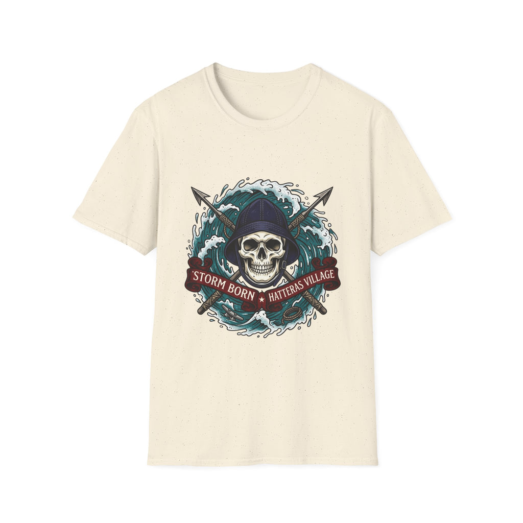 Skull Mariner T-Shirt — "Storm Born, Hatteras Village" Nautical Graphic Tee