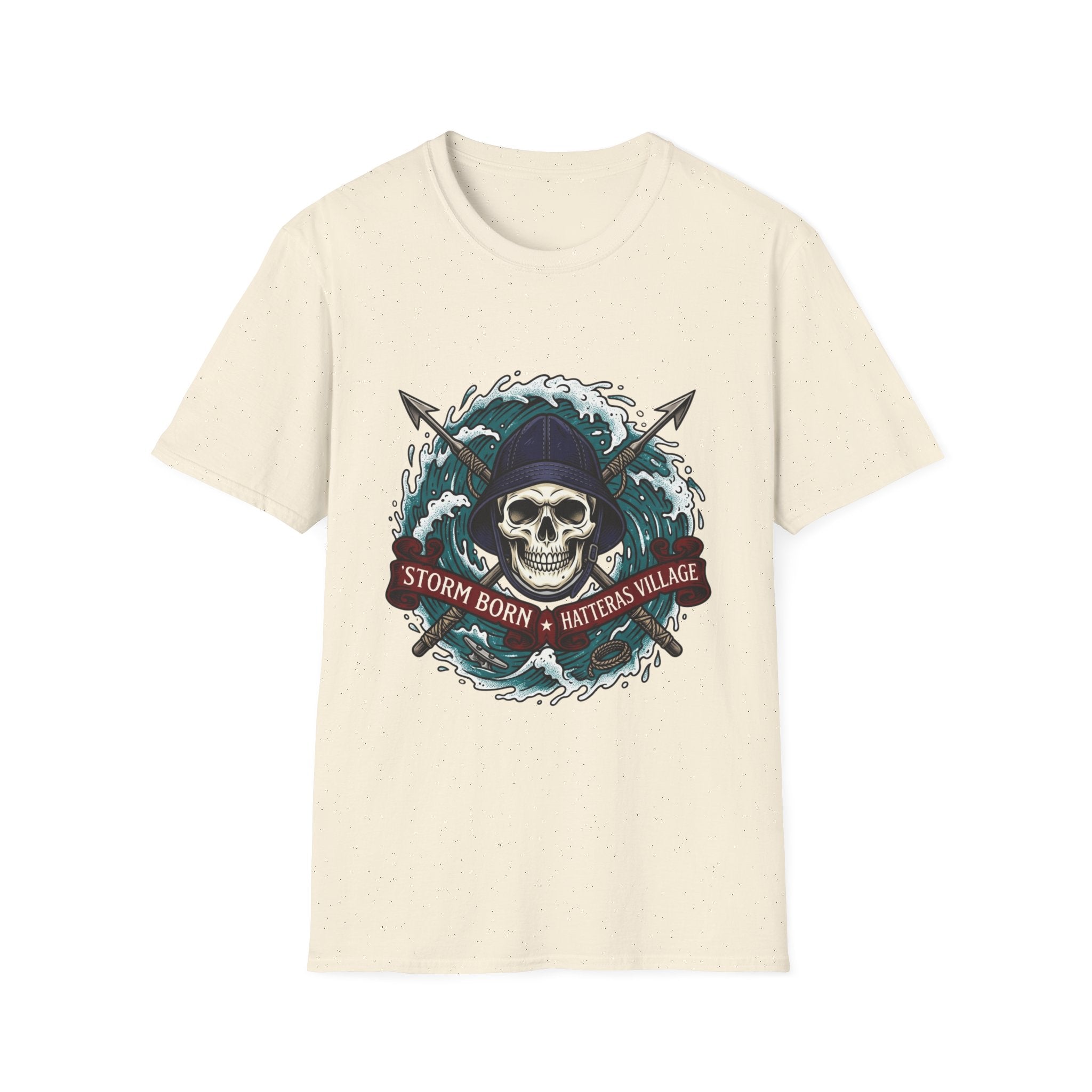 Skull Mariner T-Shirt — "Storm Born, Hatteras Village" Nautical Graphic Tee
