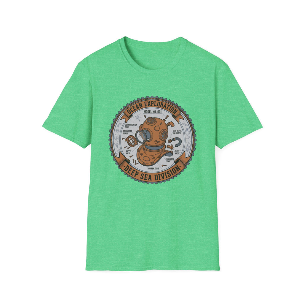 T-shirt Deep Sea Division — Exploration océanique Vintage Casque de plongée