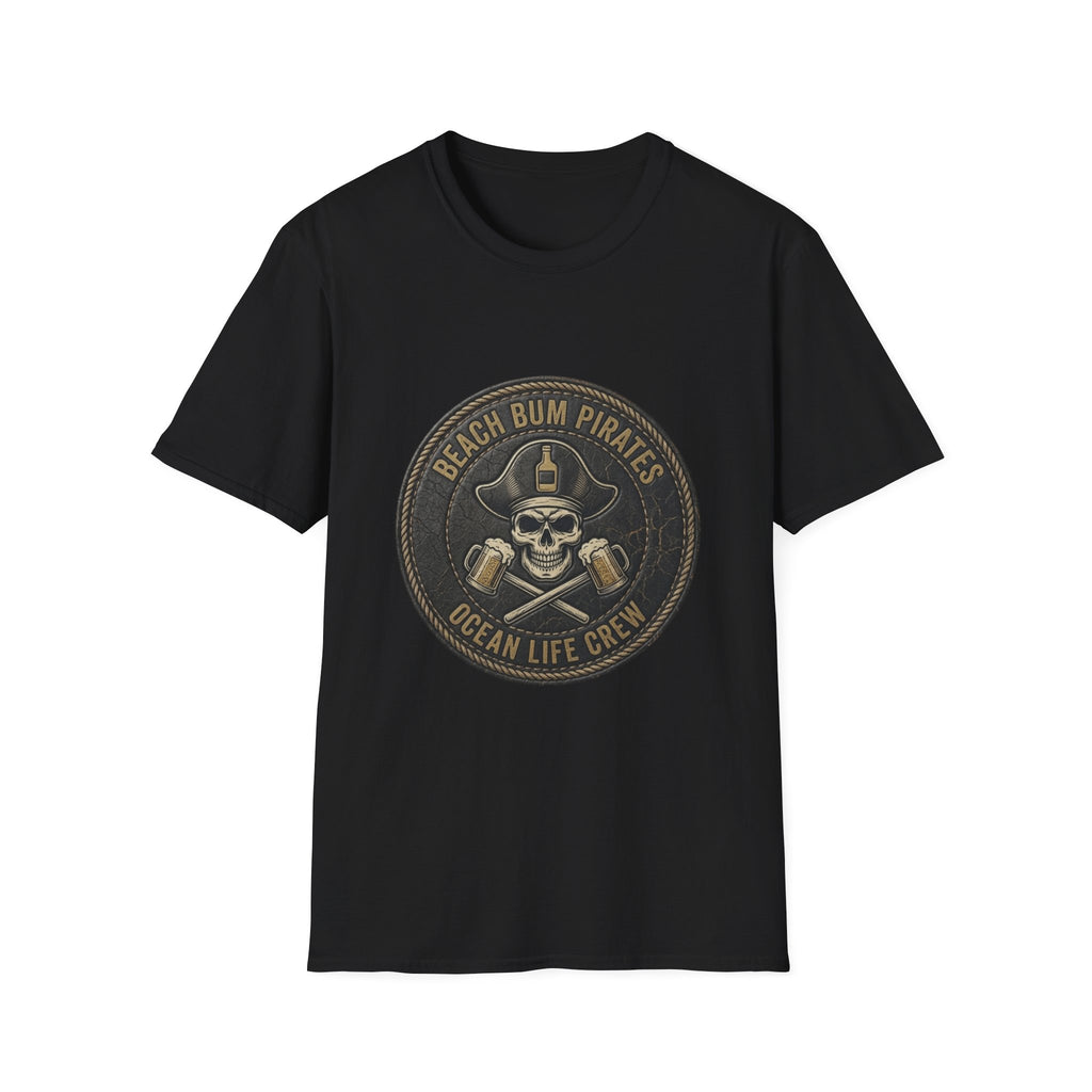 Beach Bum Pirates T-Shirt — Ocean Life Crew Skull Logo Tee