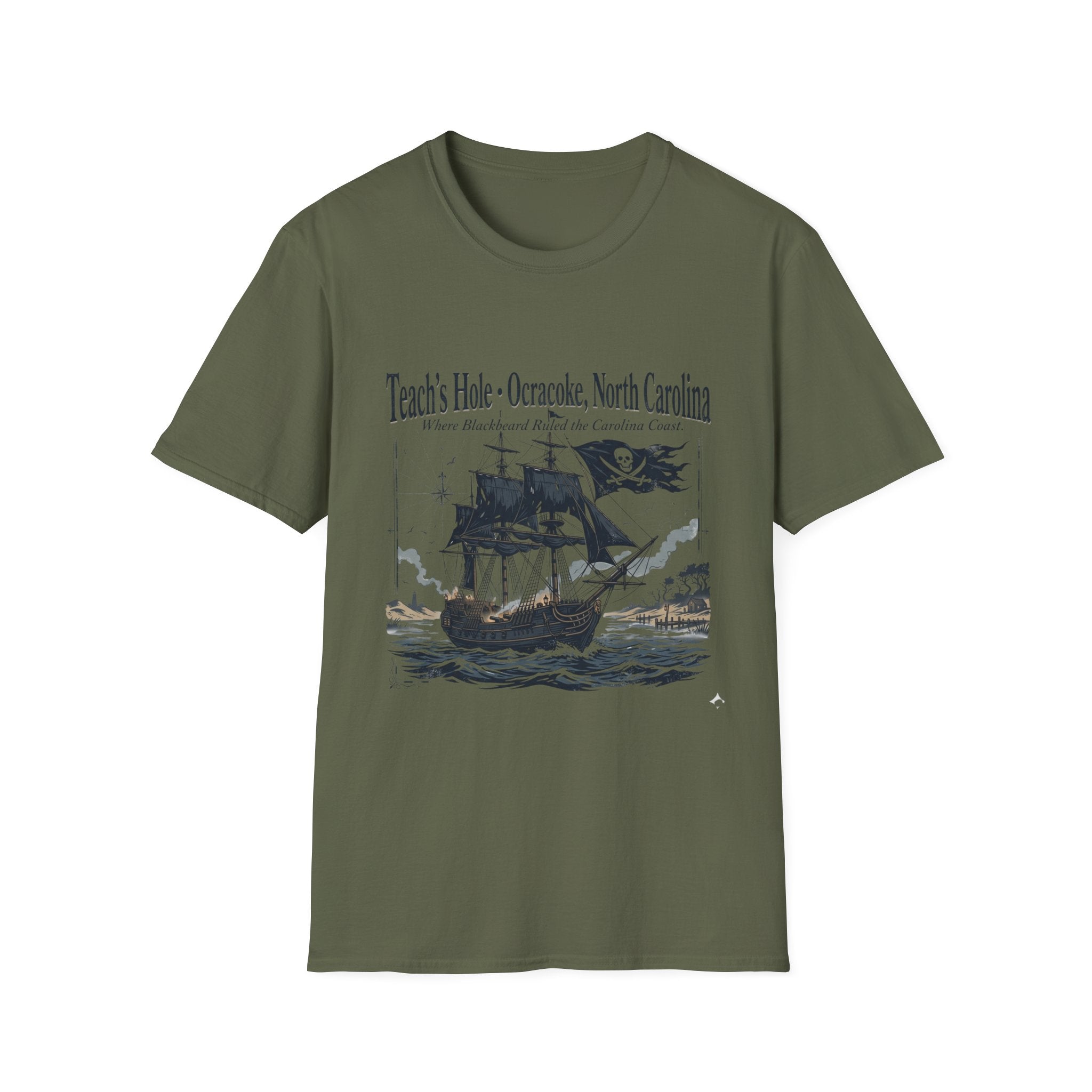 Teach's Hole Ocracoke, North Carolina T-Shirt — Blackbeard Pirate Ship Coastal Souvenir
