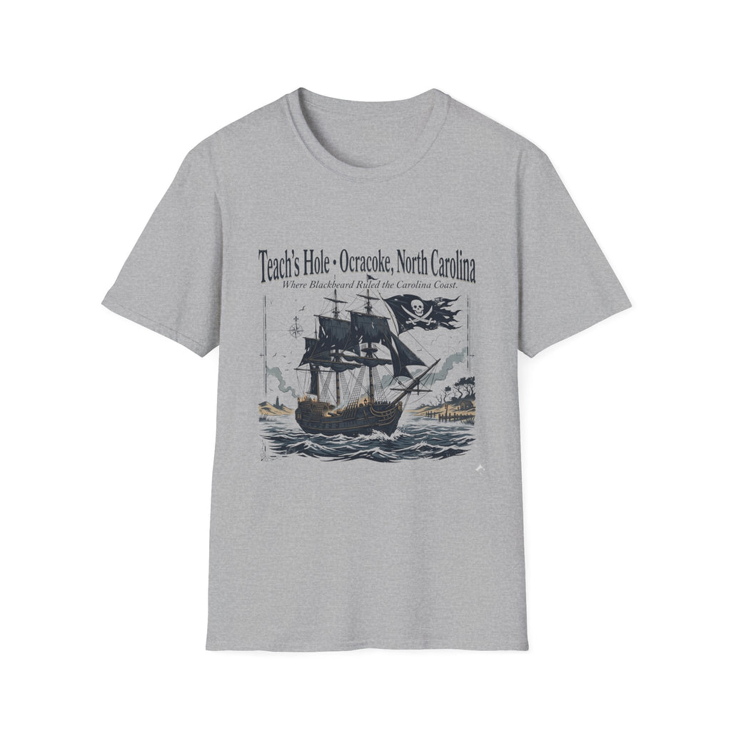 Teach's Hole Ocracoke, North Carolina T-Shirt — Blackbeard Pirate Ship Coastal Souvenir