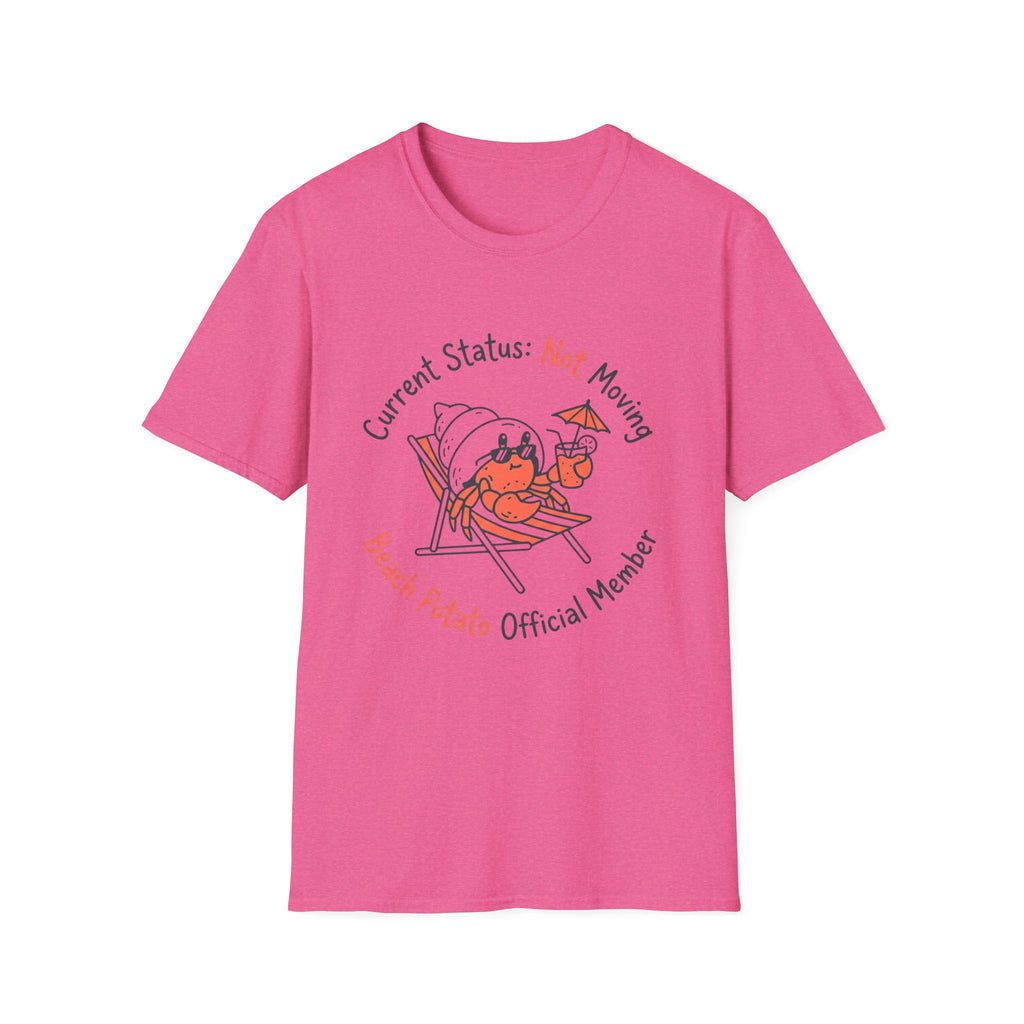 Beach Potato T-Shirt – “Current Status: Not Moving” Relaxed Summer Tee