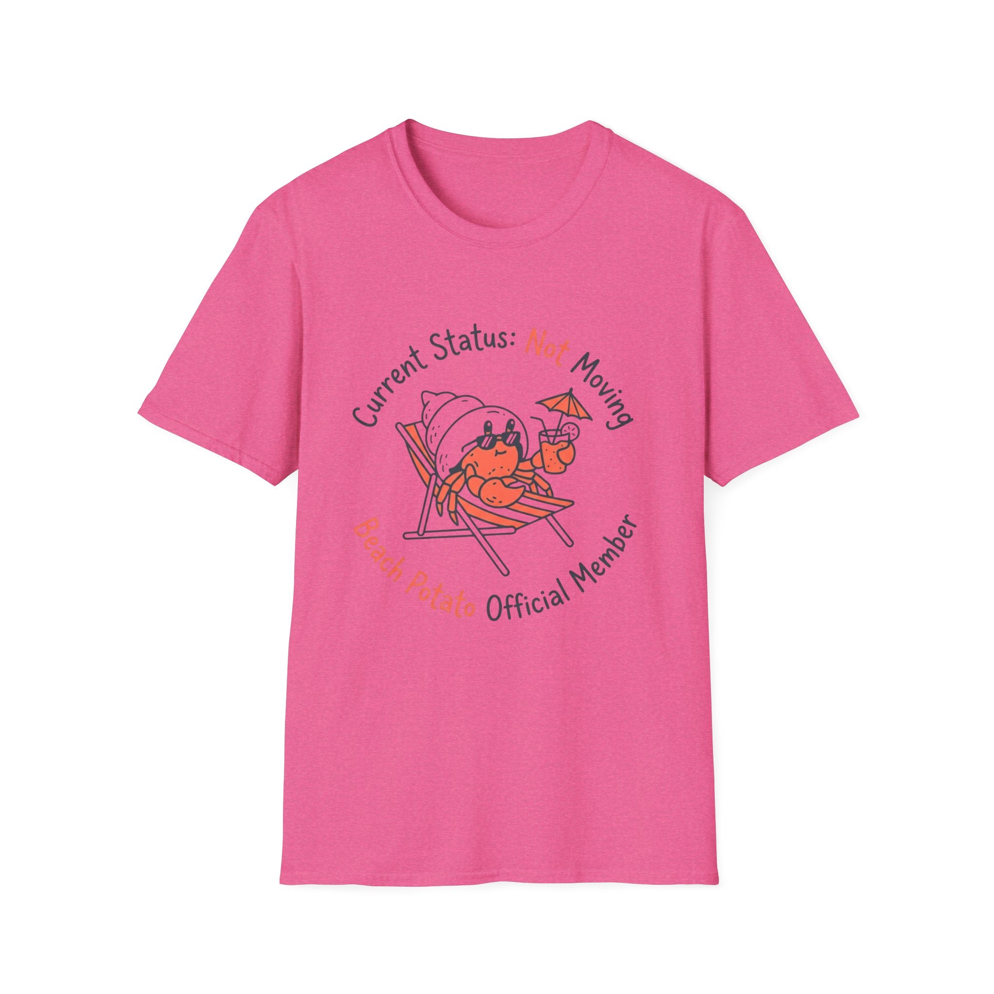 Beach Potato T-Shirt – “Current Status: Not Moving” Relaxed Summer Tee