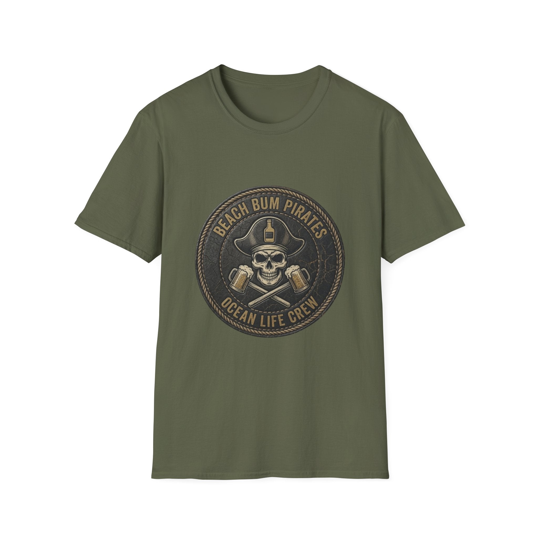 Beach Bum Pirates T-Shirt — Ocean Life Crew Skull Logo Tee