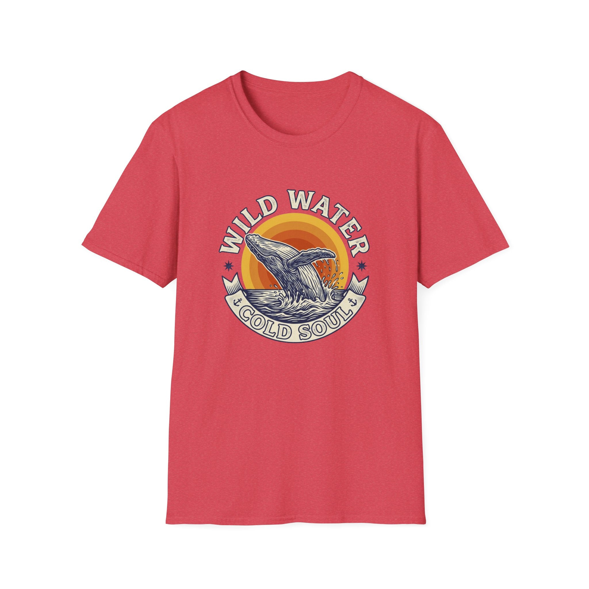 Wild Water Cold Soul Whale T-Shirt — Vintage Ocean Sunset Tee