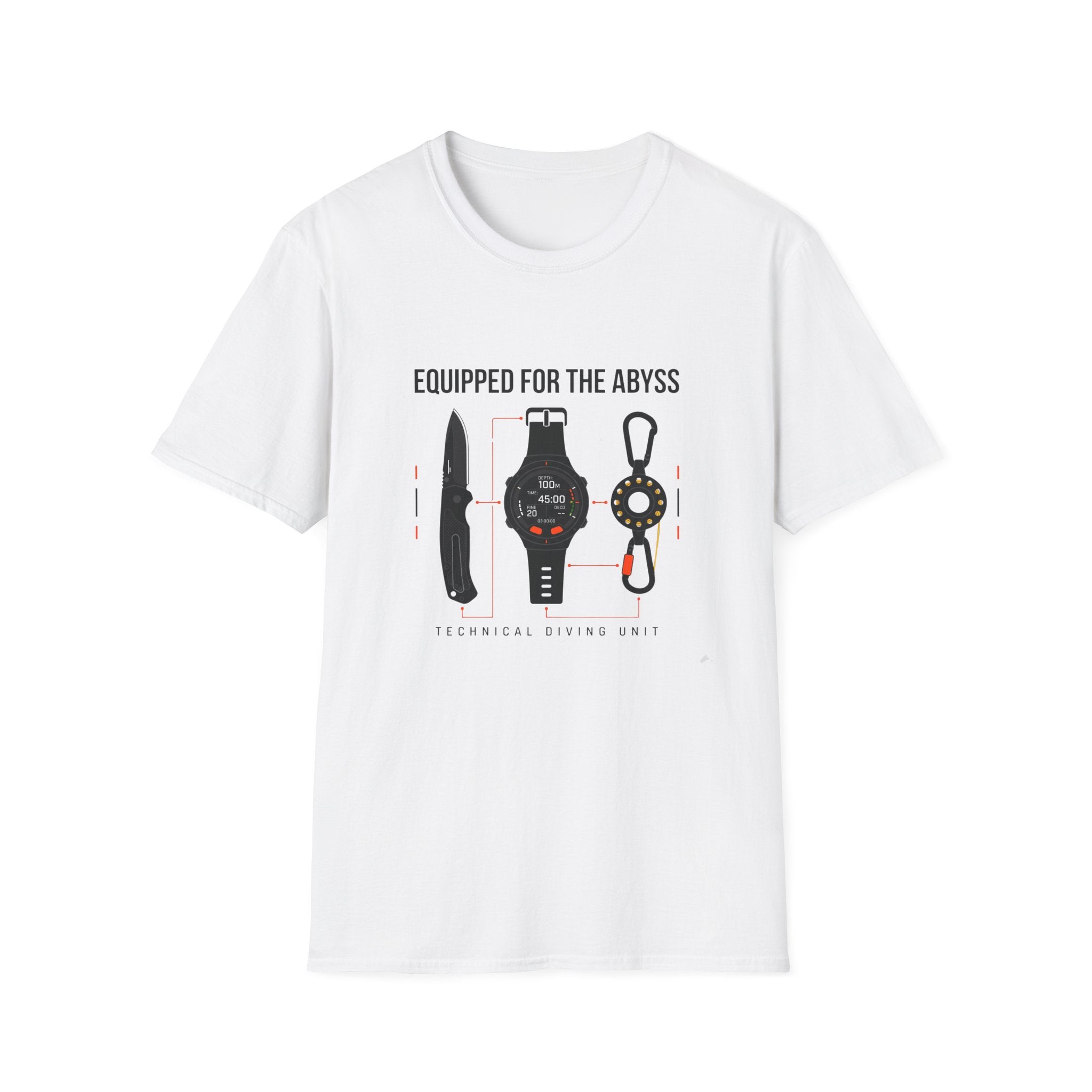 Equipped for the Abyss Scuba Gear T-Shirt — Technical Diving Tools Tee