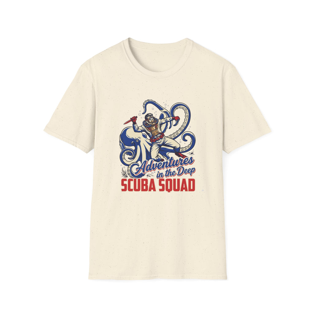 Scuba Squad T-Shirt — 'Adventures in the Deep' Vintage Diver Octopus Graphic Tee