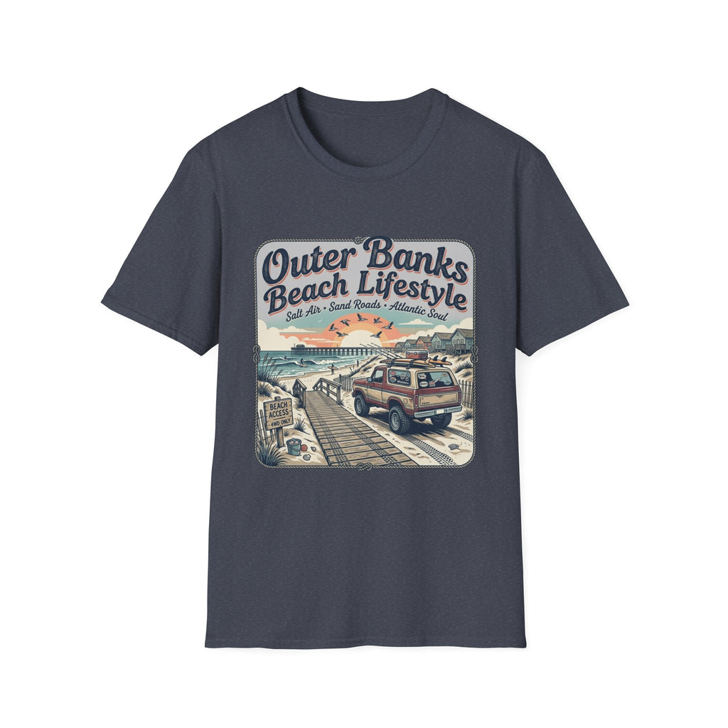 Outer Banks Beach Lifestyle T-Shirt — Vintage Coastal Surf & Sand Graphic Tee