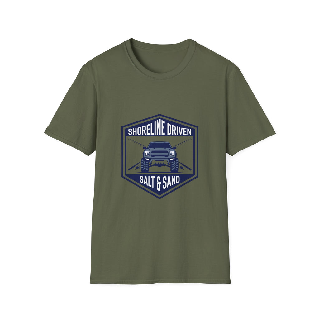 Shoreline Driven Salt & Sand T-Shirt — Coastal 4x4 Beach Adventure Tee