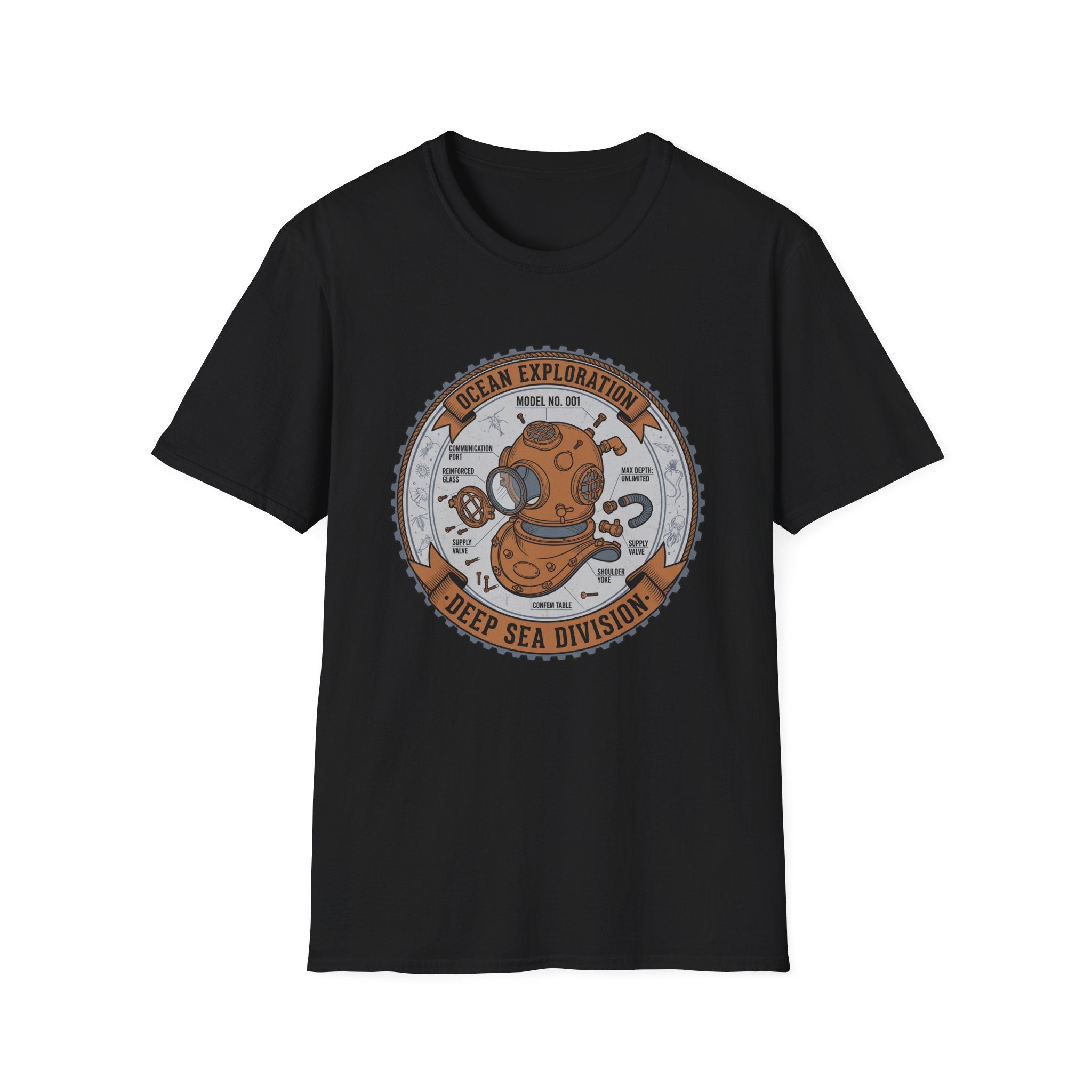 Deep Sea Division T-Shirt — Ocean Exploration Vintage Diving Helmet Tee