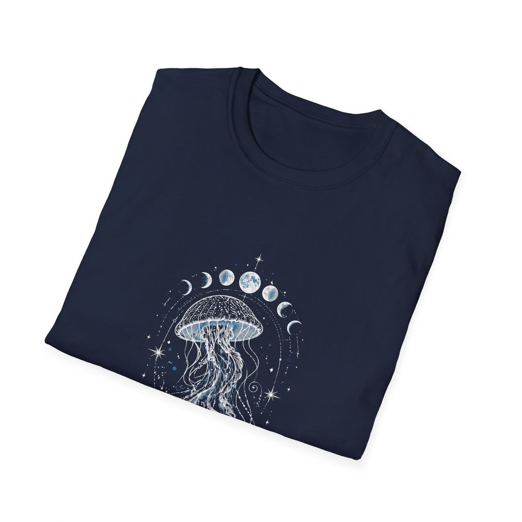 Moon Phase Jellyfish T-Shirt - Celestial Ocean Graphic Tee