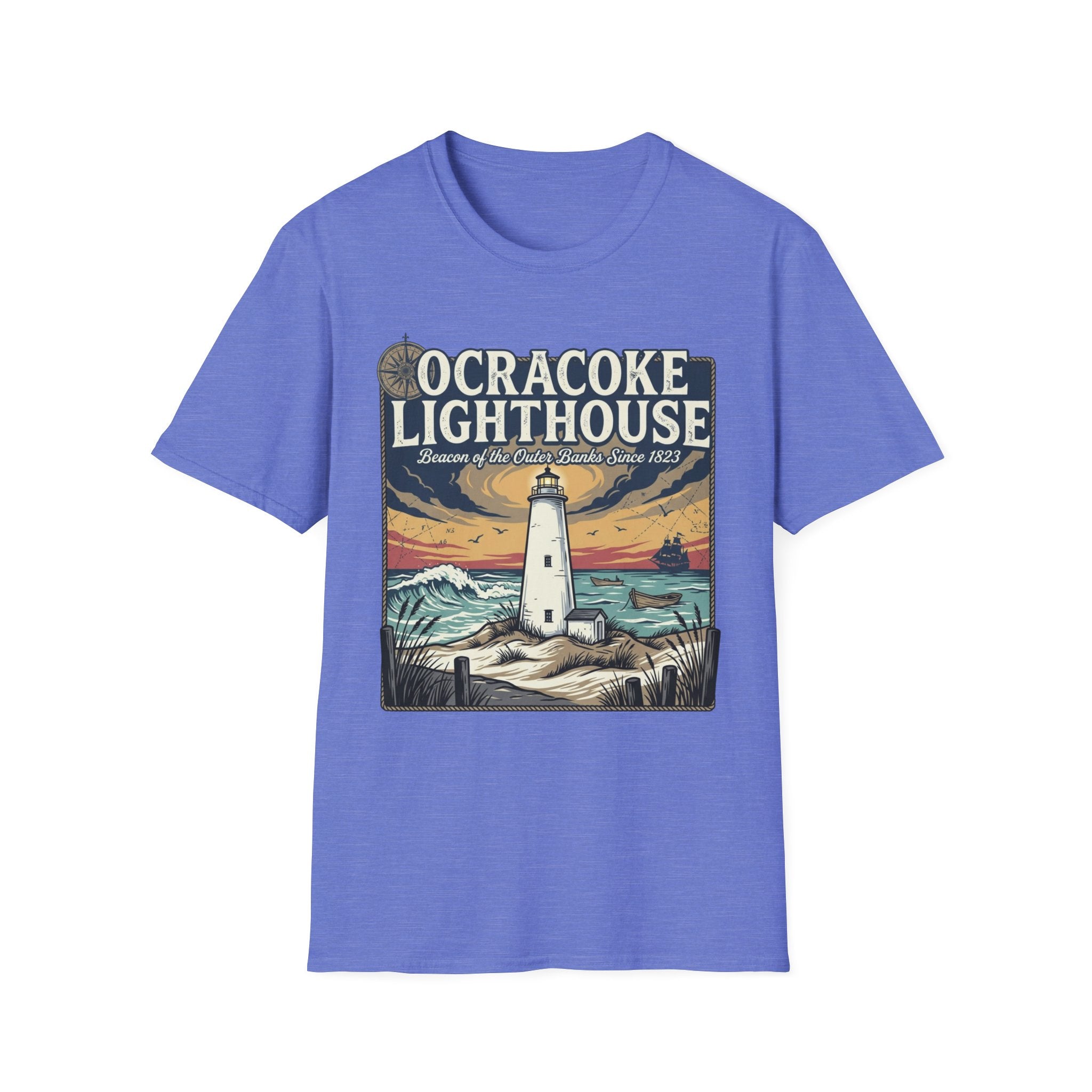 Ocracoke Lighthouse T-Shirt — Vintage Coastal Beacon Tee