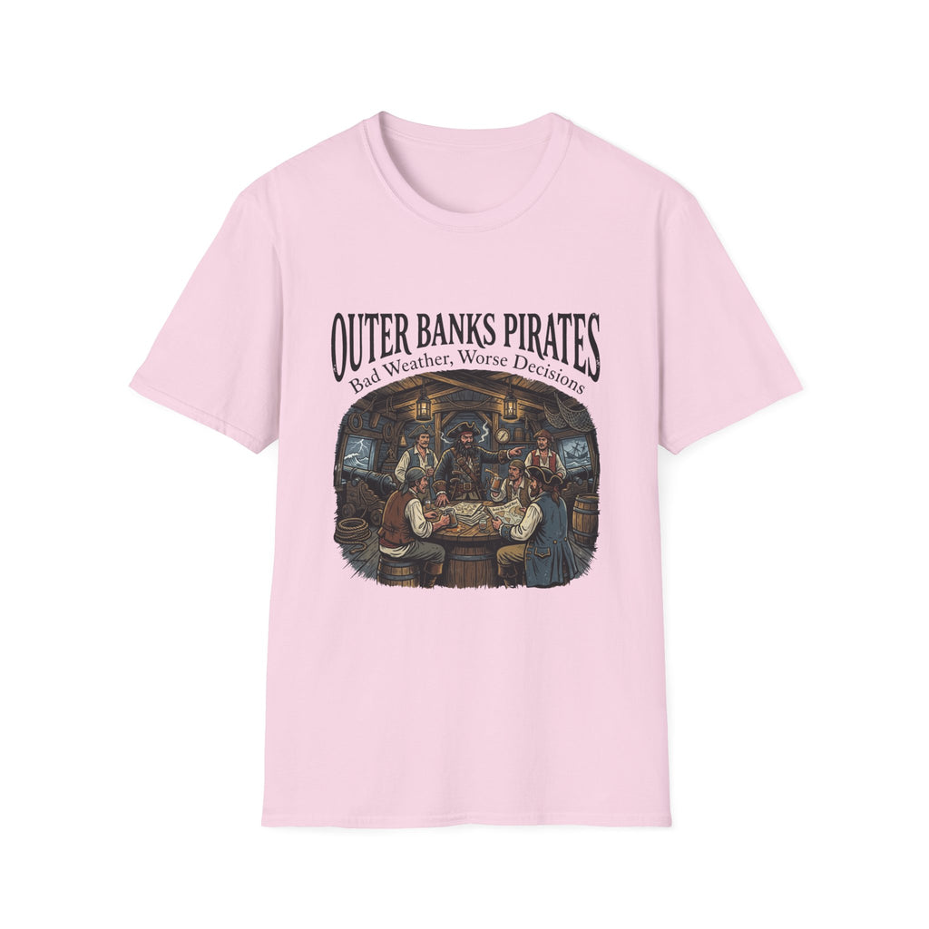Outer Banks Pirates T-Shirt — "Bad Weather, Worse Decisions" Nautical Pirate Crew Tee