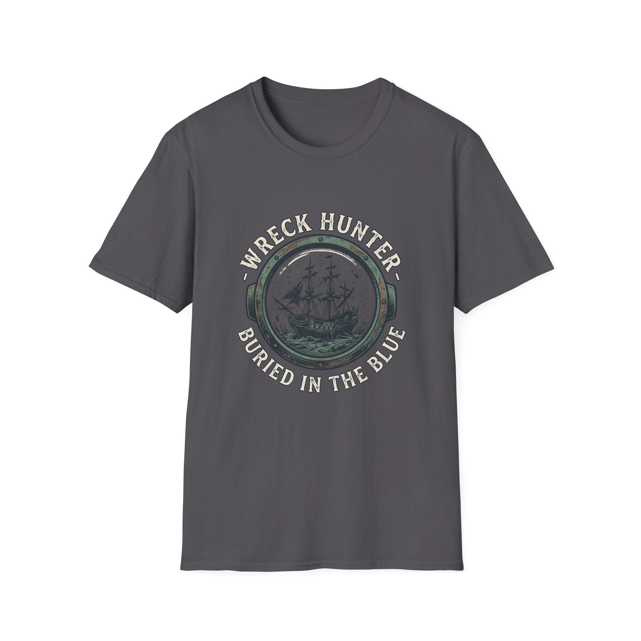 Wreck Hunter T‑Shirt — 'Buried in the Blue' Vintage Shipwreck Design