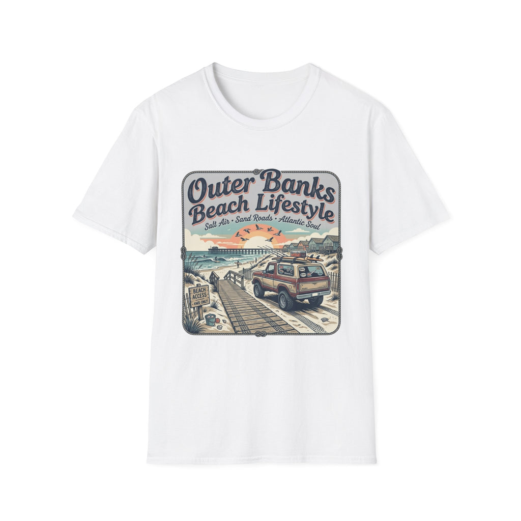 Outer Banks Beach Lifestyle T-Shirt — Vintage Coastal Surf & Sand Graphic Tee