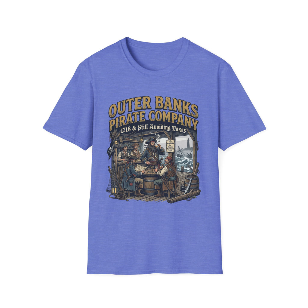 Outer Banks Pirate Company T-Shirt — "1718 & Still Avoiding Taxes" Vintage Nautical Tee