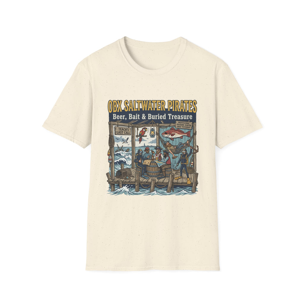 OBX Saltwater Pirates T-Shirt — Beer, Bait & Buried Treasure Coastal Tee