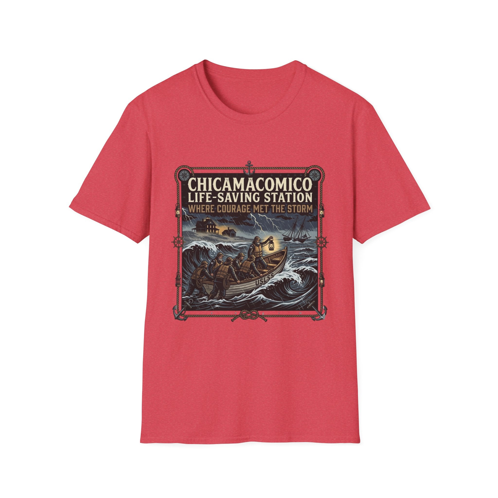 Chicamacomico Life‑Saving Station T-Shirt — 'Where Courage Met the Storm' Vintage Rescue Tee