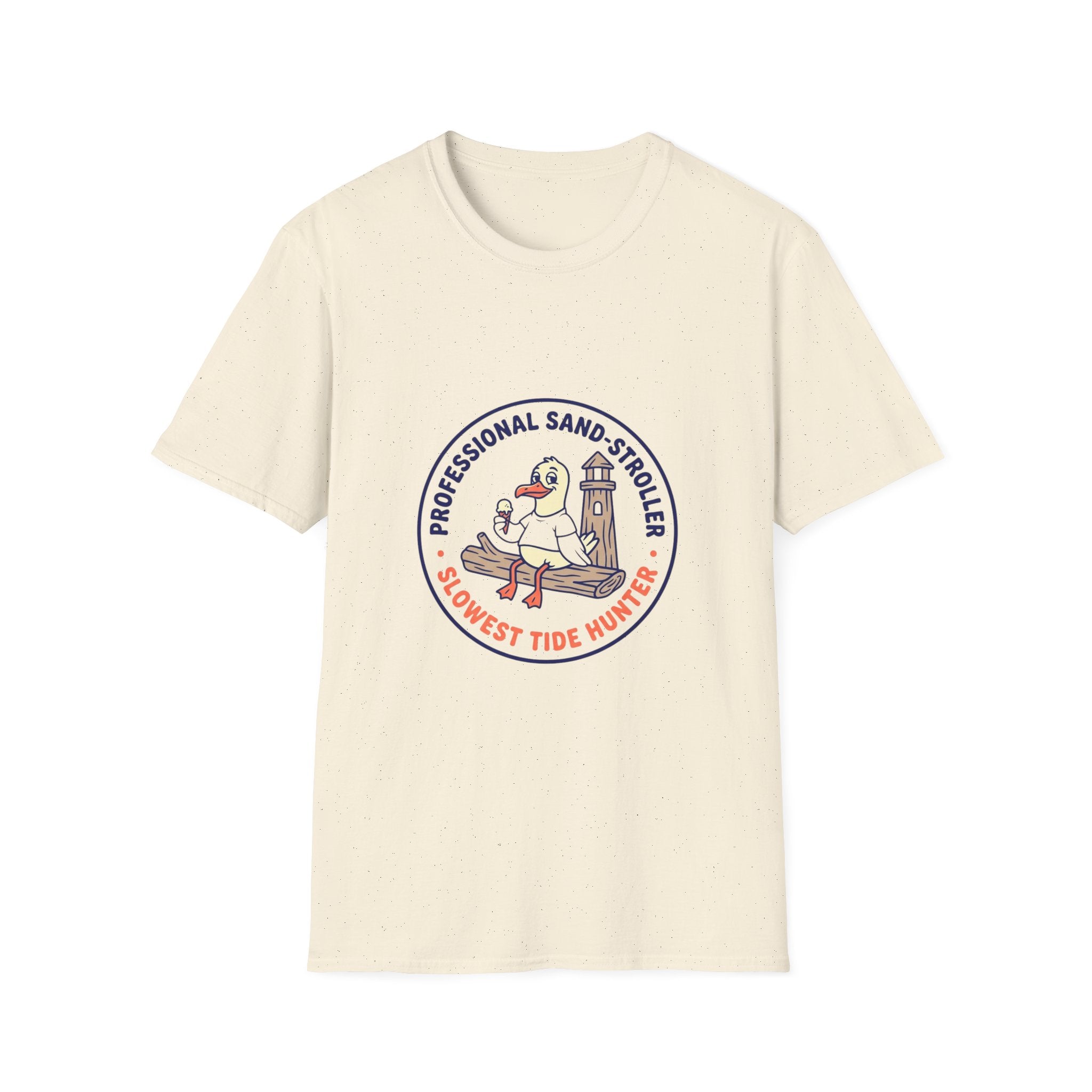 T-Shirt — "Professional Sand Stroller" Seagull Design (Slowest Tide Hunter)