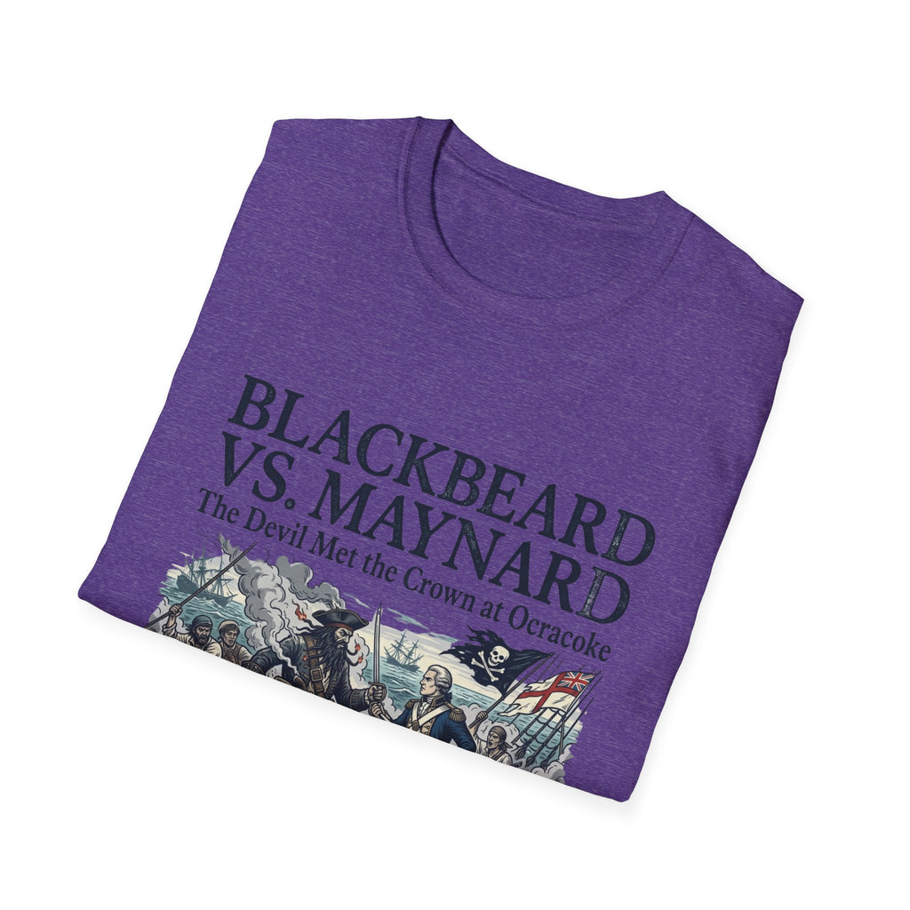 Blackbeard vs. Maynard T‑Shirt — "The Devil Met the Crown at Ocracoke" Historical Pirate Battle Tee