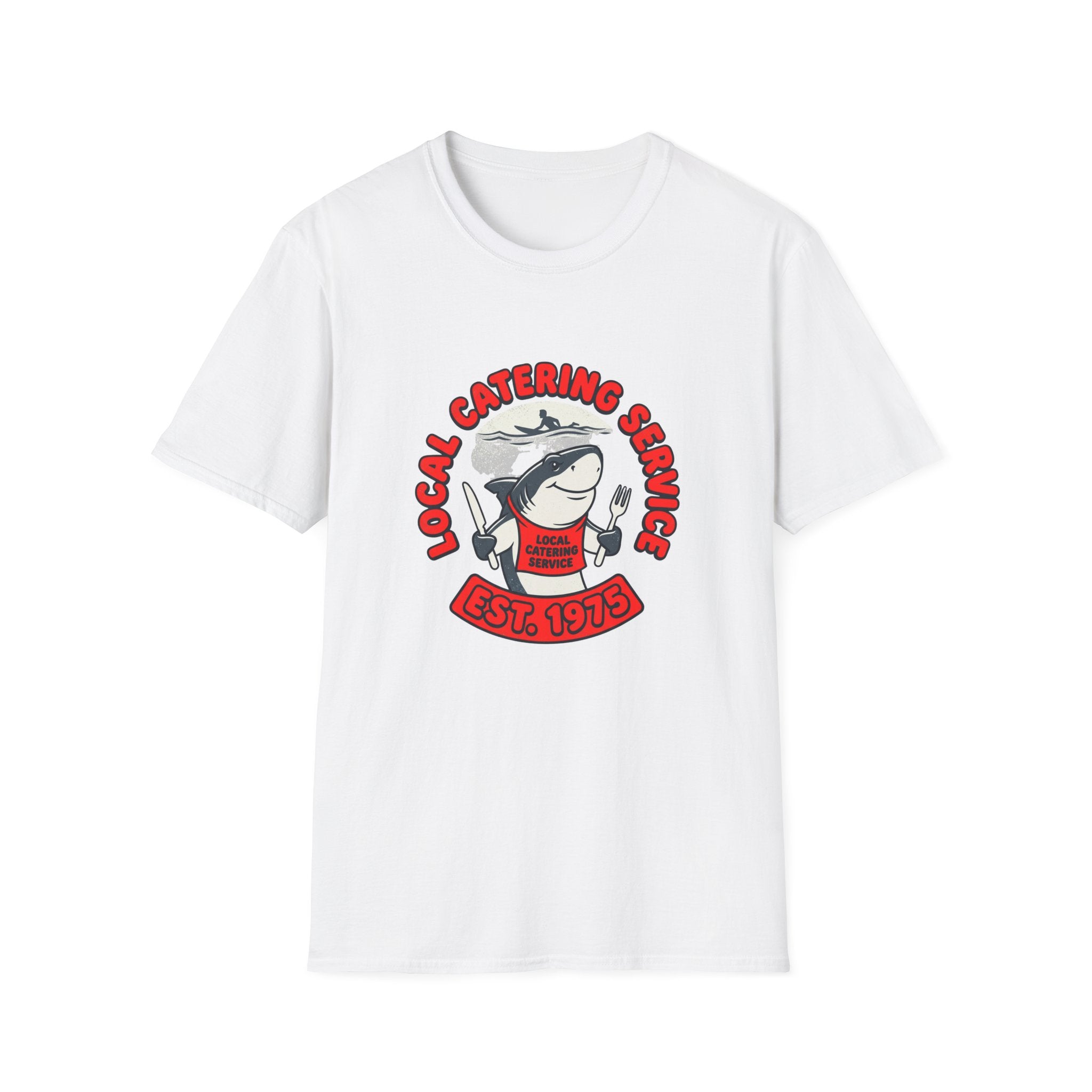 Local Catering Service Shark T-Shirt — 'Est. 1978' Retro Chef Logo Tee