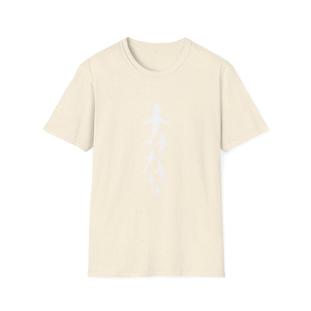 Shark Family Graphic T-Shirt — Vertical White Sharks Design