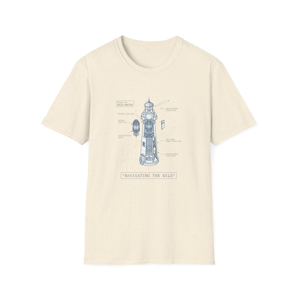 T-Shirt - Nautical Lighthouse Blueprint Tee (Sailor Coast Maritime Design)