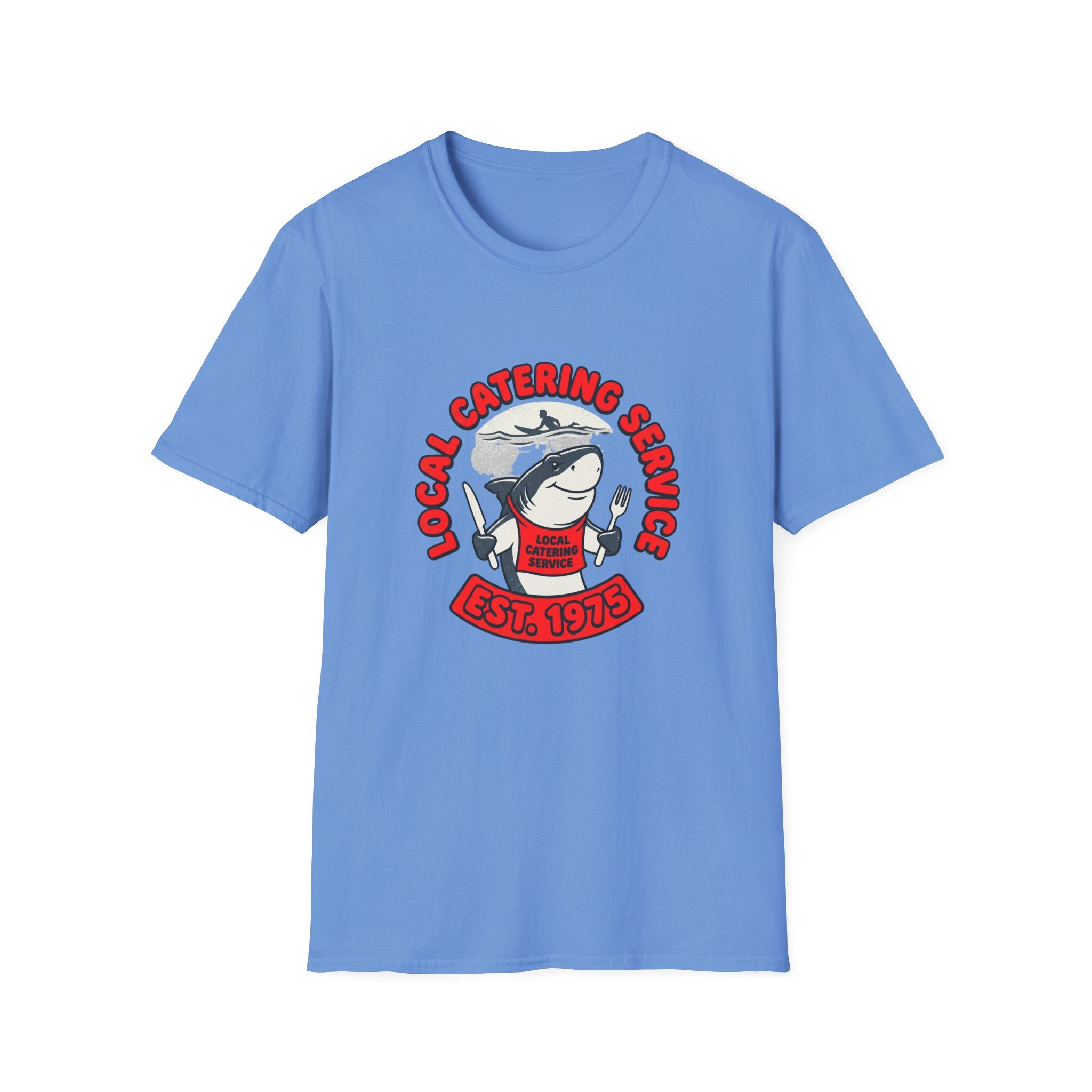 Local Catering Service Shark T-Shirt — 'Est. 1978' Retro Chef Logo Tee