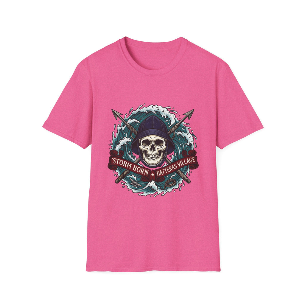 Skull Mariner T-Shirt — "Storm Born, Hatteras Village" Nautical Graphic Tee