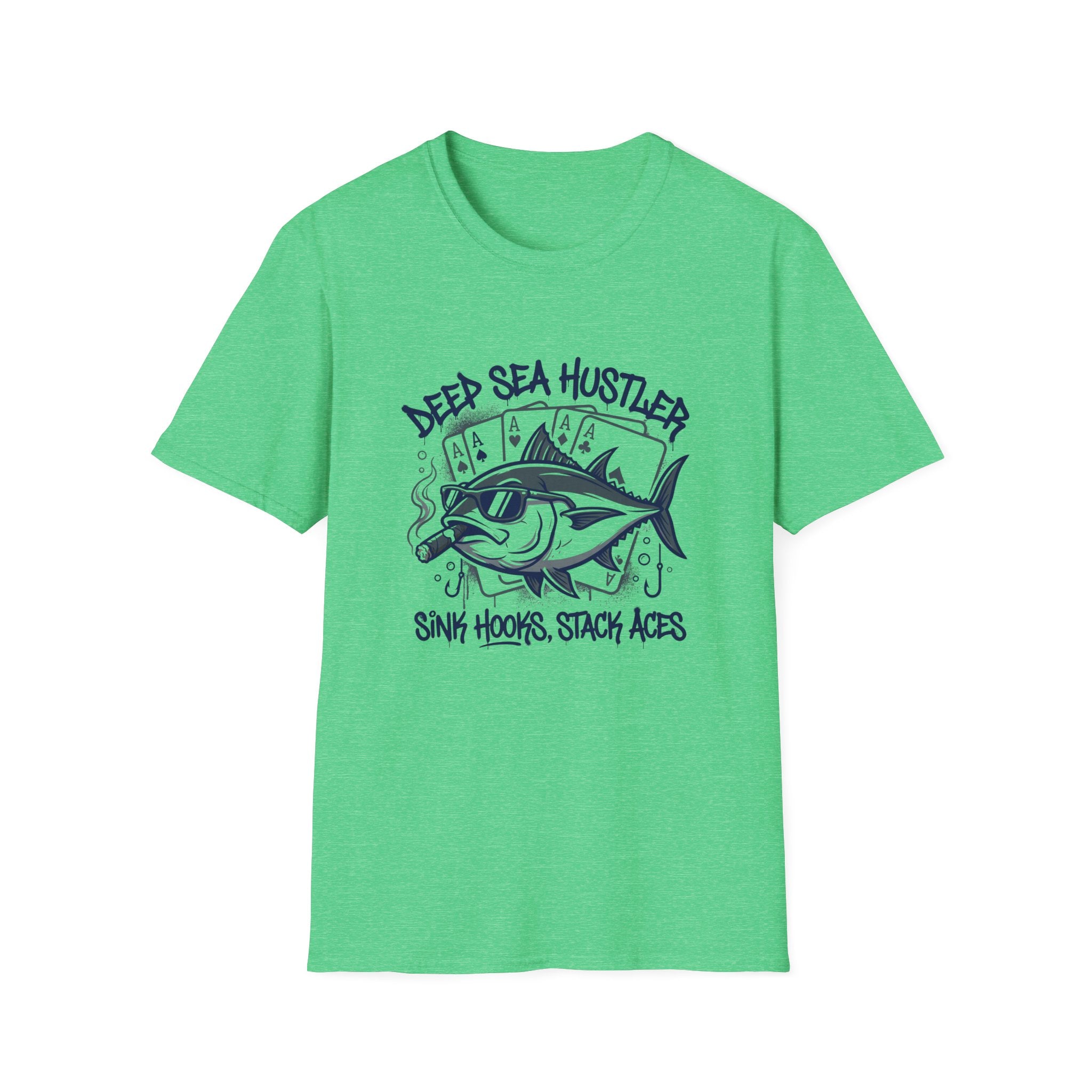 Deep Sea Hustler T-Shirt – "Sink Hooks, Stack Aces" Fishing Tee