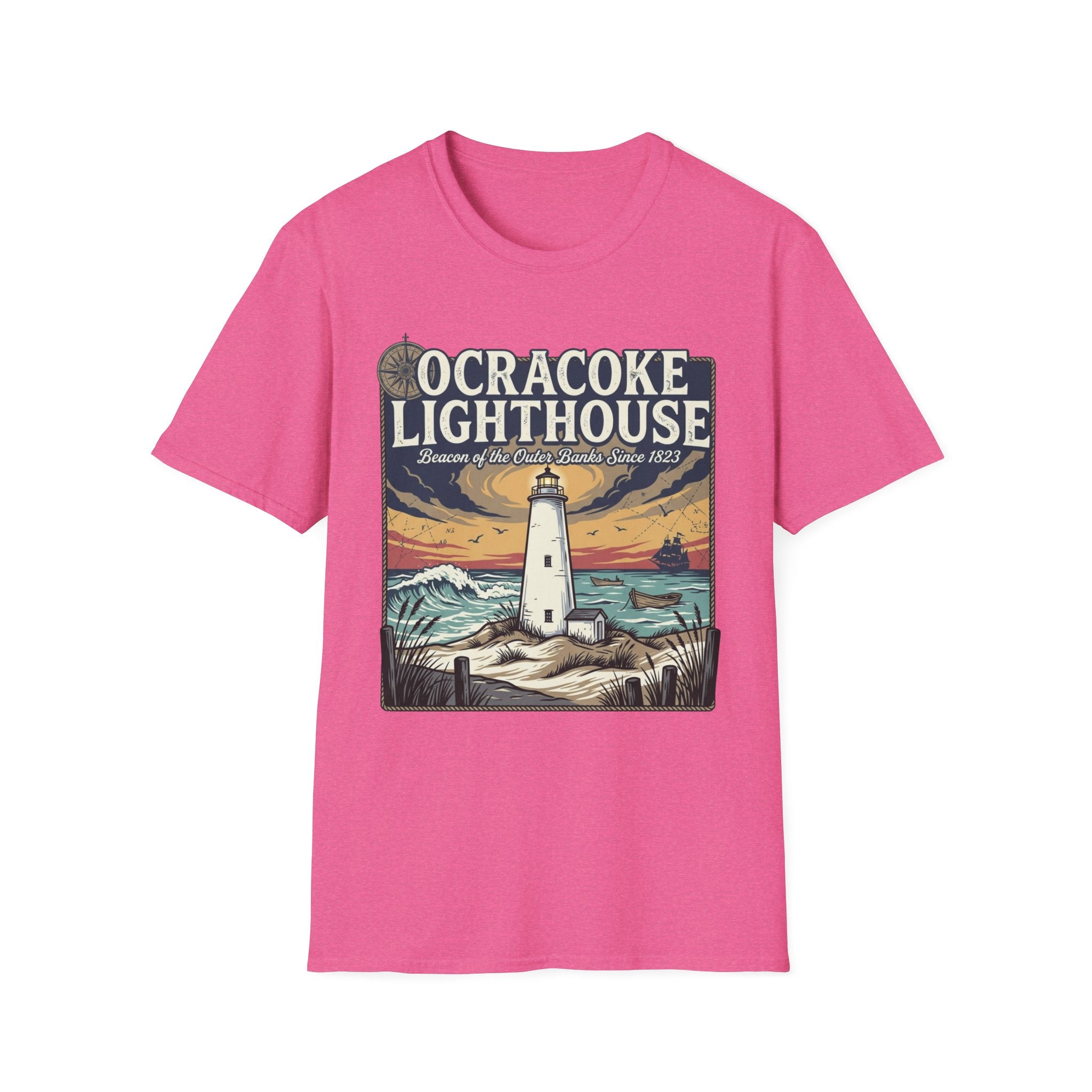 Ocracoke Lighthouse T-Shirt — Vintage Coastal Beacon Tee