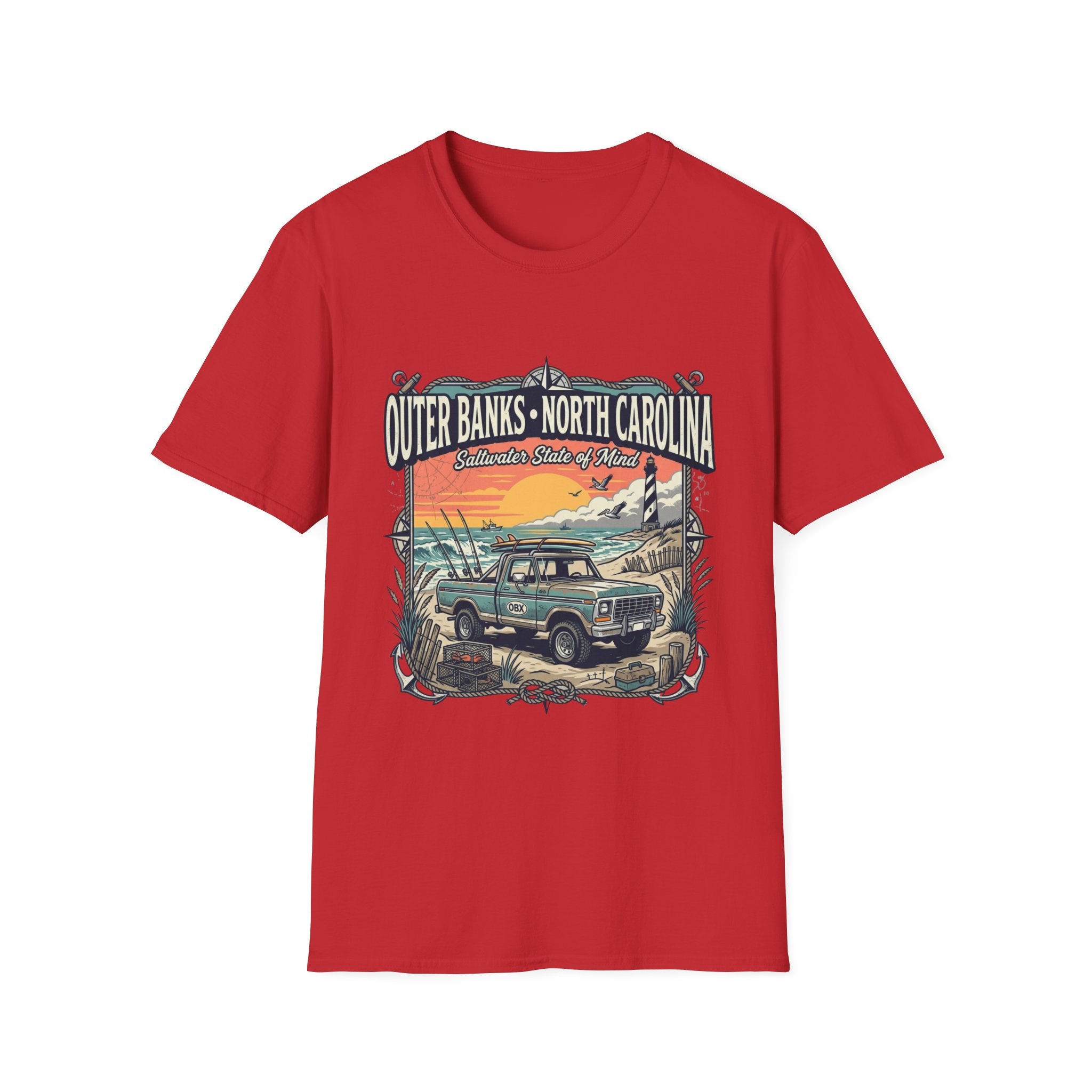 Outer Banks North Carolina T-Shirt — "Saltwater State of Mind" Beach Vintage Tee