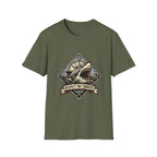 Shark Vintage Crest T-Shirt — "Respect the Current" Nautical Graphic Tee