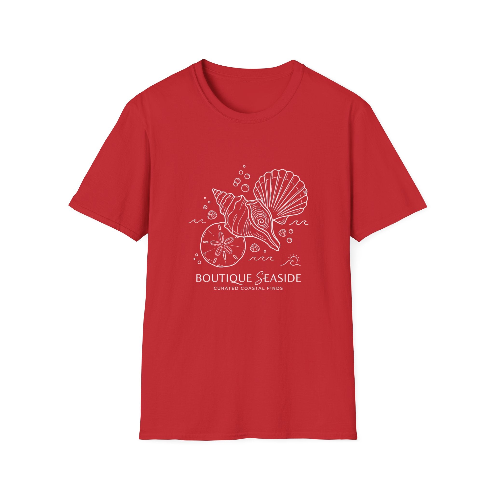 Seaside Boutique Shells T-Shirt – Minimal Coastal Graphic Tee