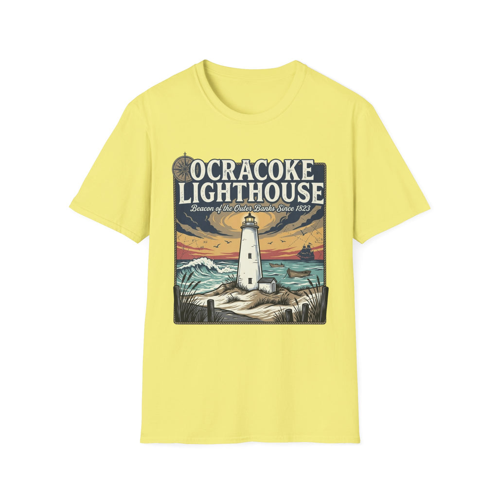 Ocracoke Lighthouse T-Shirt — Vintage Coastal Beacon Tee