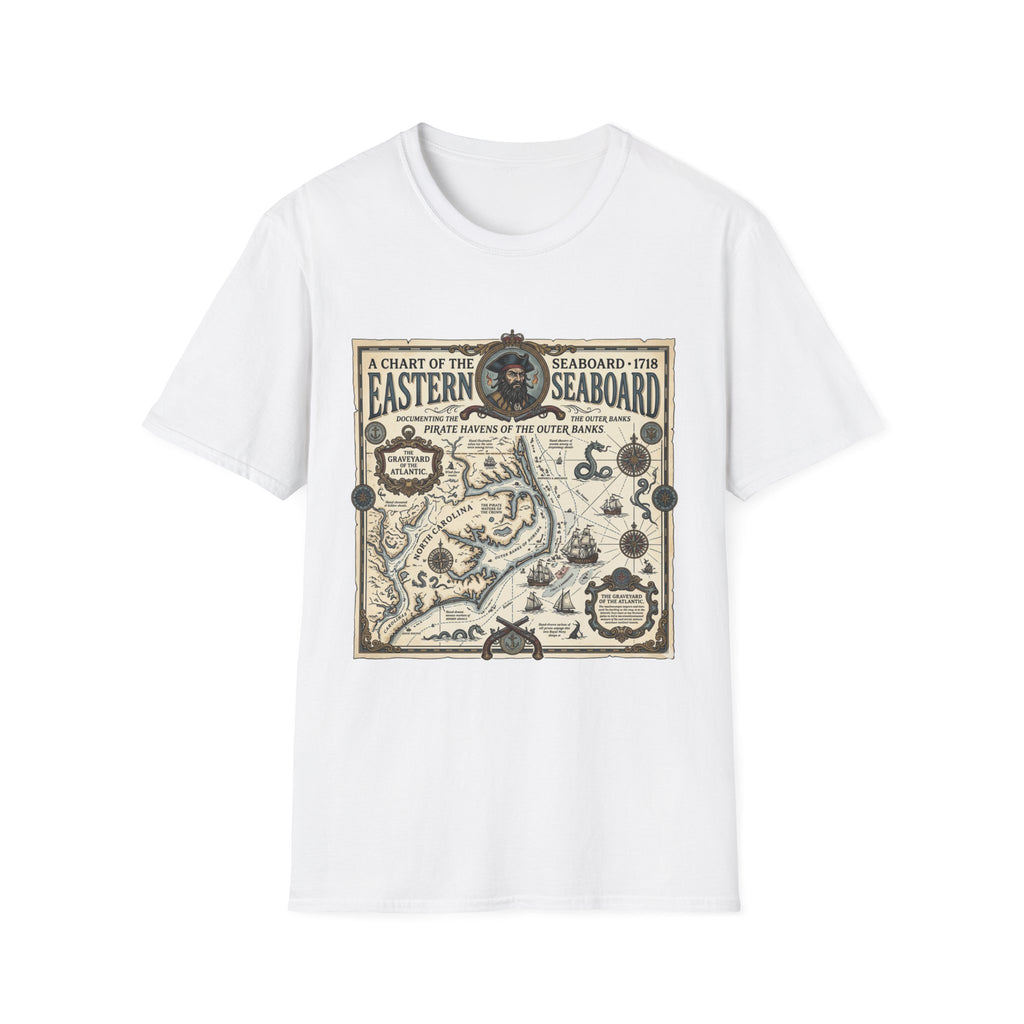 Eastern Seaboard 1718 Vintage Pirate Map T-Shirt