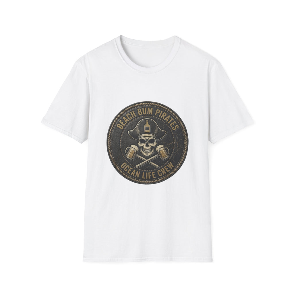 Beach Bum Pirates T-Shirt — Ocean Life Crew Skull Logo Tee