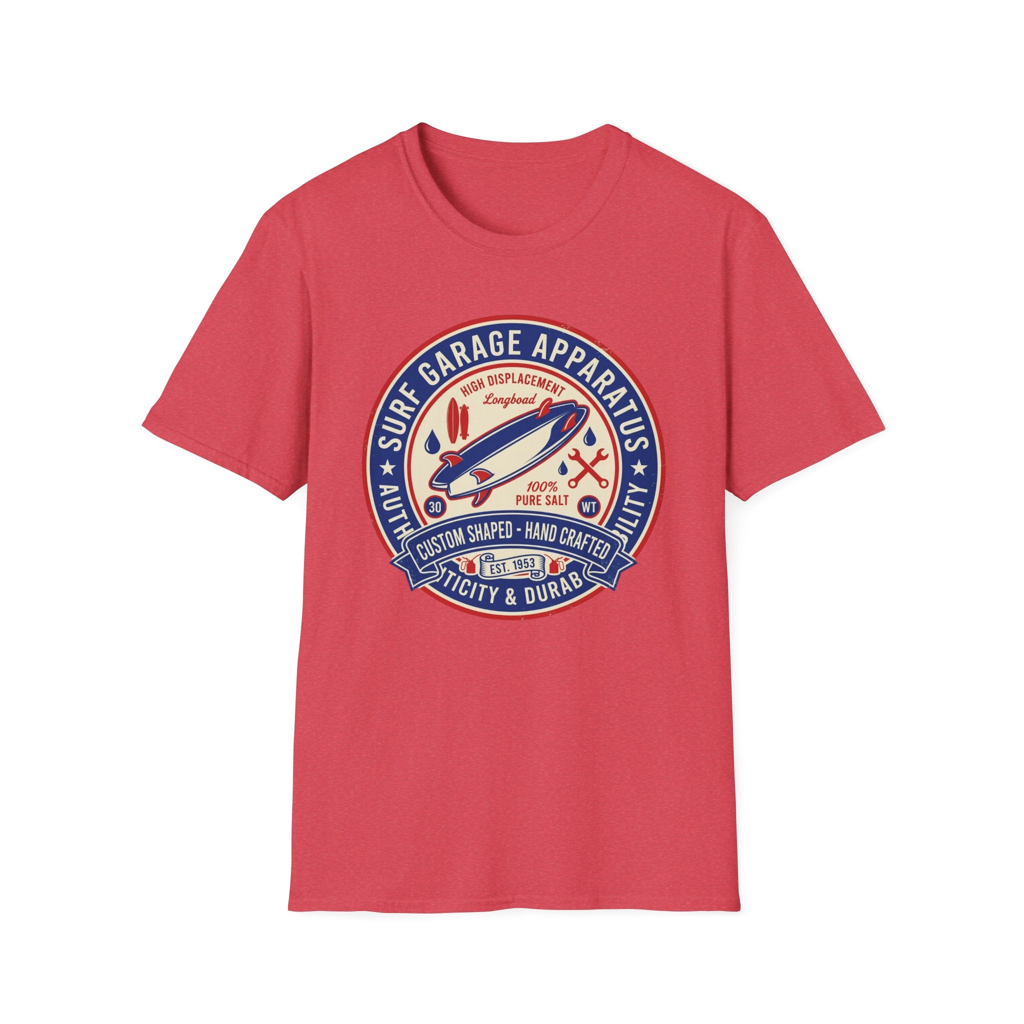 Garage Surf Apparel T-Shirt — Retro Surfboard Badge Design