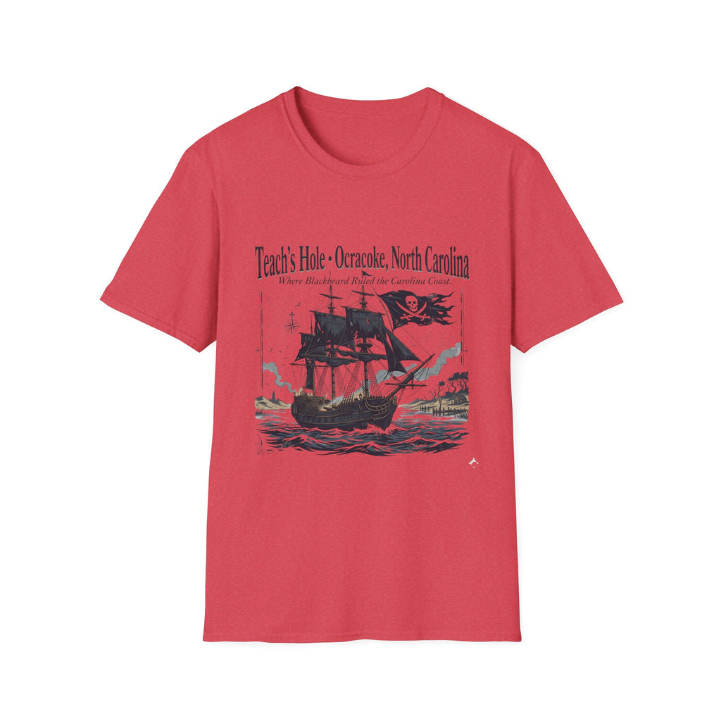 Teach's Hole Ocracoke, North Carolina T-Shirt — Blackbeard Pirate Ship Coastal Souvenir