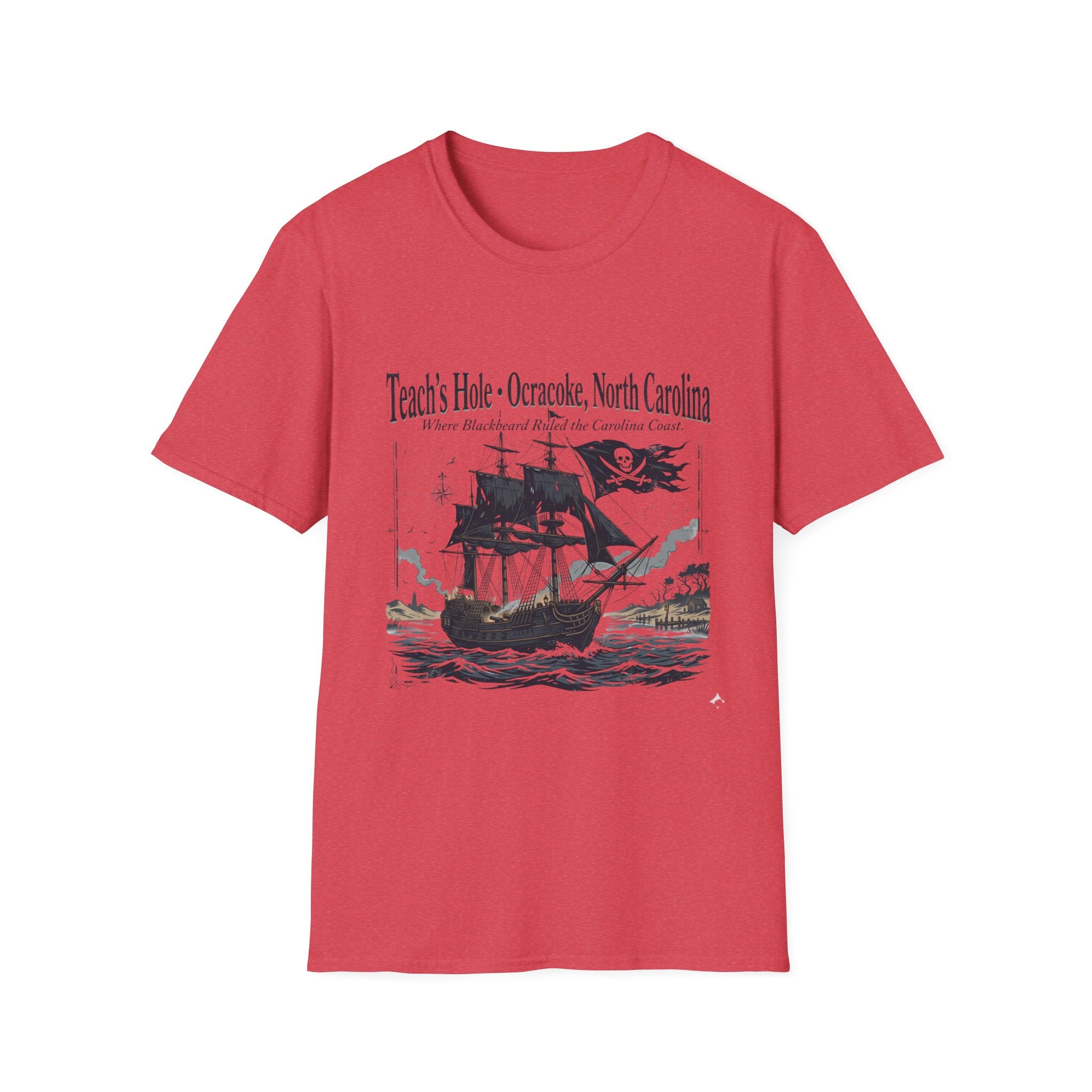 Teach's Hole Ocracoke, North Carolina T-Shirt — Blackbeard Pirate Ship Coastal Souvenir