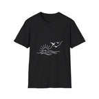 Sunrise Seagulls Graphic T-Shirt — Minimal Beach Sunset Tee